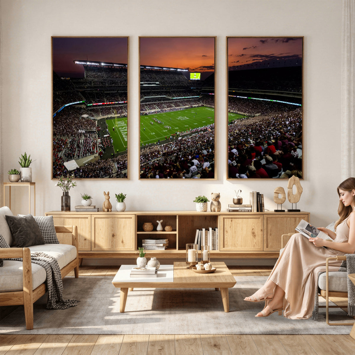 45603-MGV-CV-36X24 - Texas A&M University Aggies Football Team Print, College Station Kyle Field Stadium Wall Art