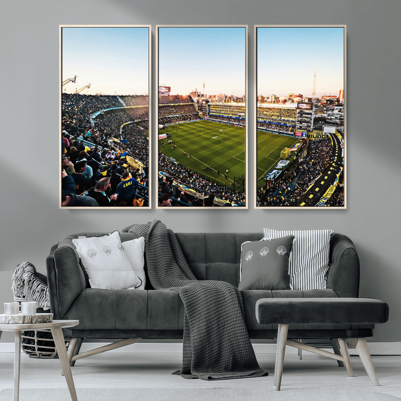 MGV-FC-48X32-3P - Boca Juniors Soccer Team Print - Buenos Aires Bombonera Stadium Wall Art Canvas Print