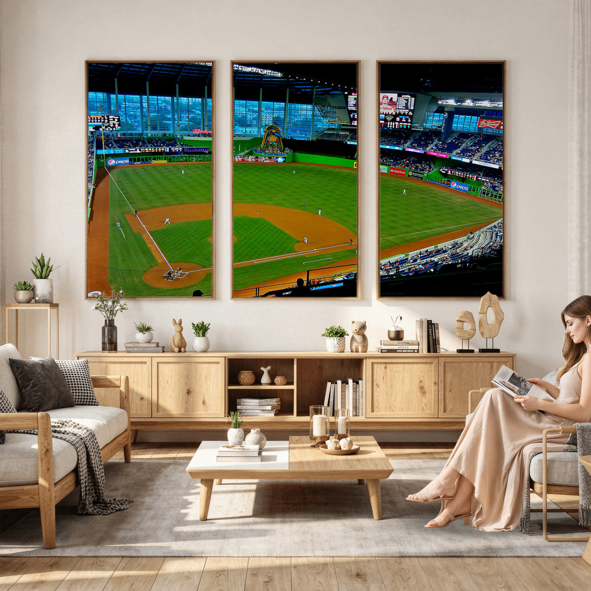 51207-MGV-CV-36X24 - Miami Marlins Baseball Team Print, Miami LoanDepot Park