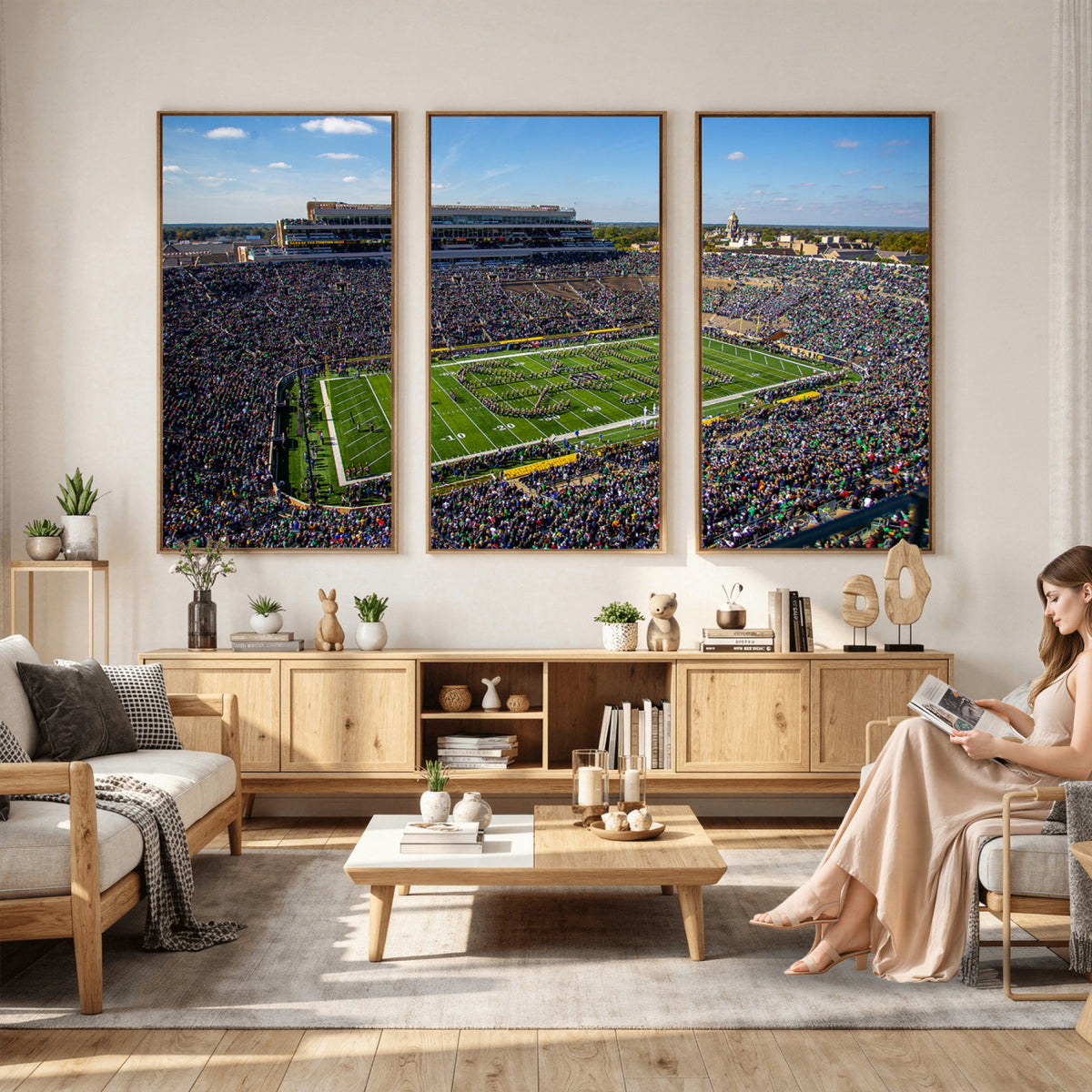 50114-MGV-CV-36X24 - Notre Dame Fighting Irish Football Team Print, Notre Dame Stadium Wall Art