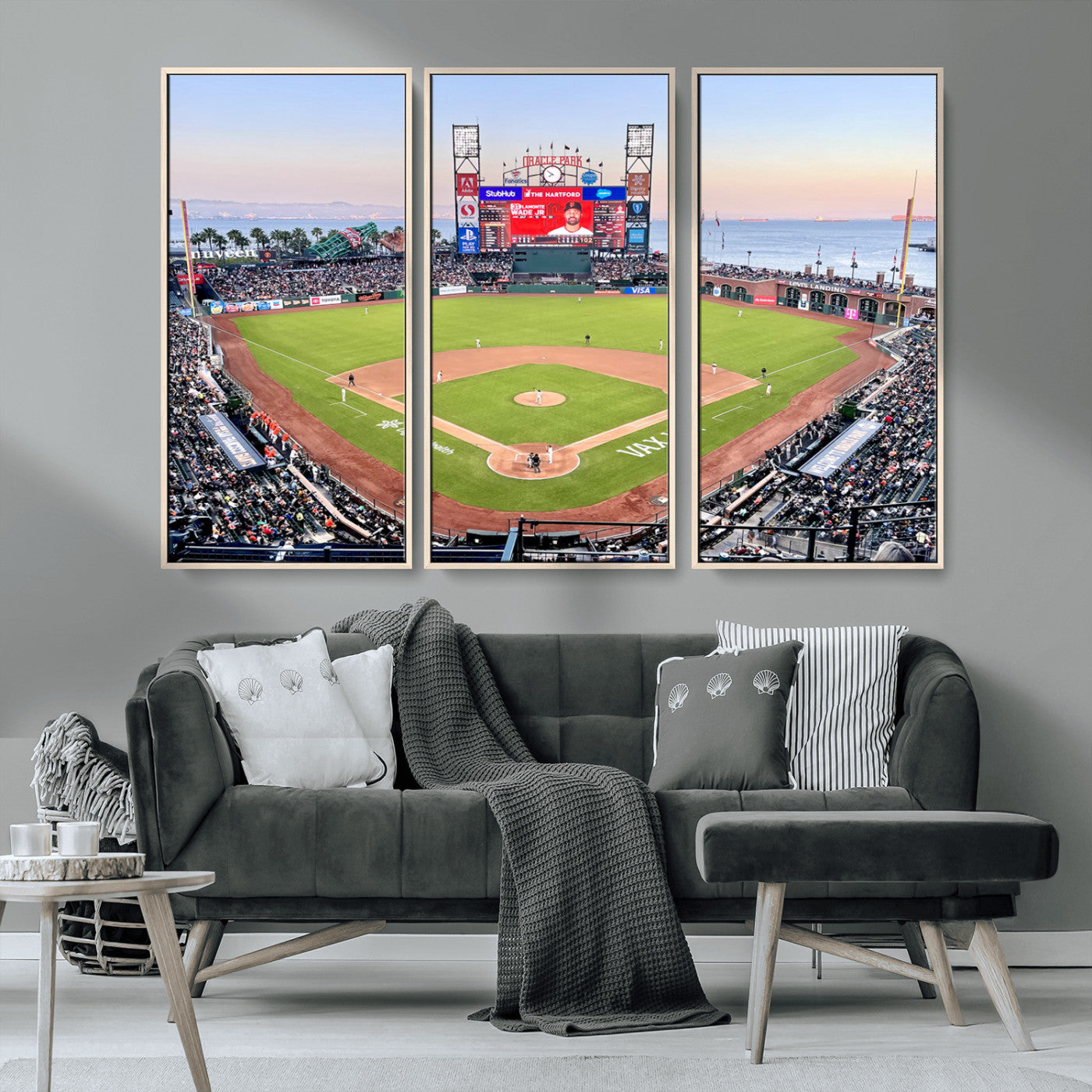 MGV-FC-48X32-3P - San Francisco Giants Baseball Team Print - Oracle Park Stadium Wall Art Canvas Print