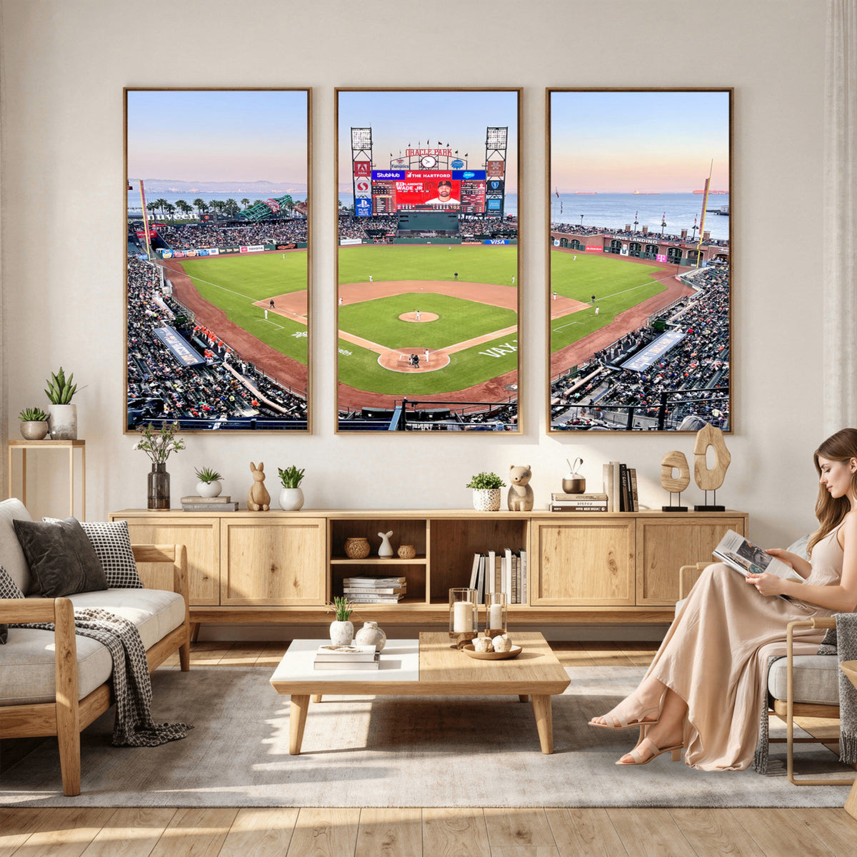 16055-MGV-CV-36X24 - San Francisco Giants Baseball Team Print, Oracle Park