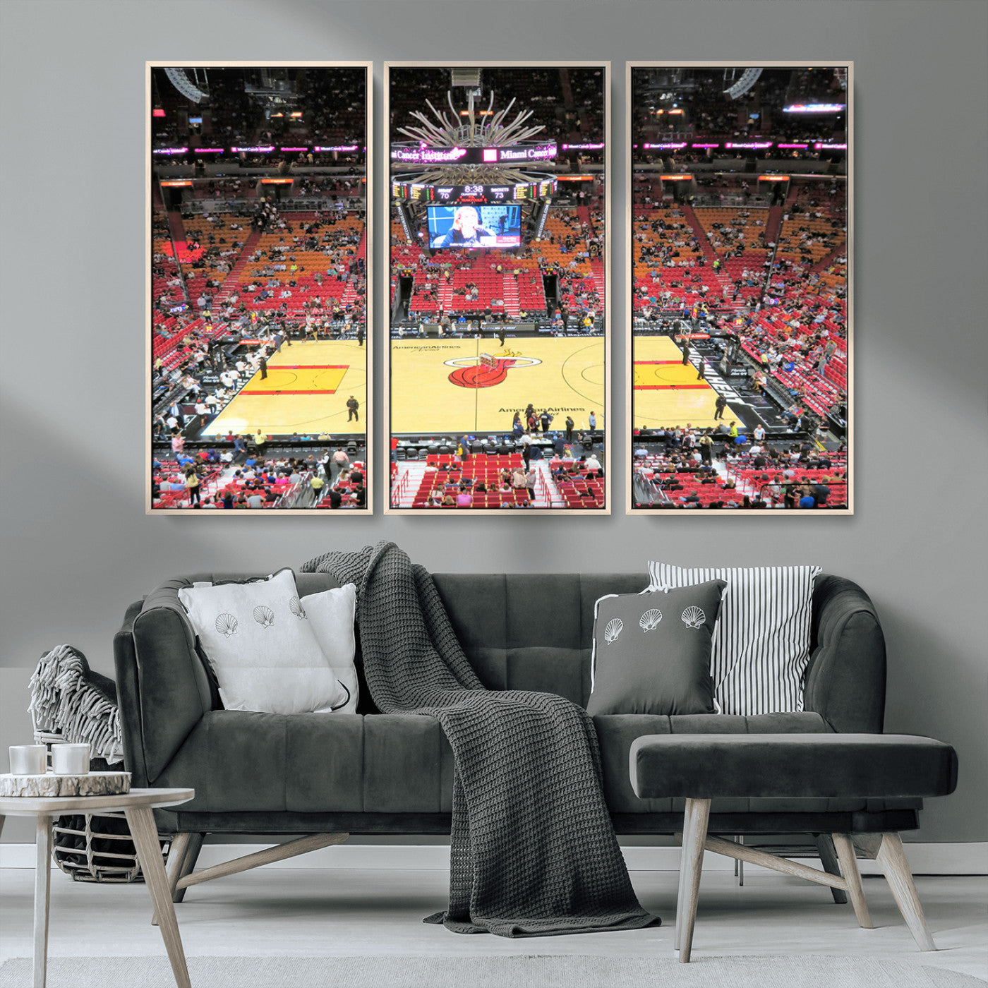 MGV-FC-48X32-3P - Miami Heat Basketball Team Print Wall Art- Kaseya Center Stadium Wall Art Canvas Print