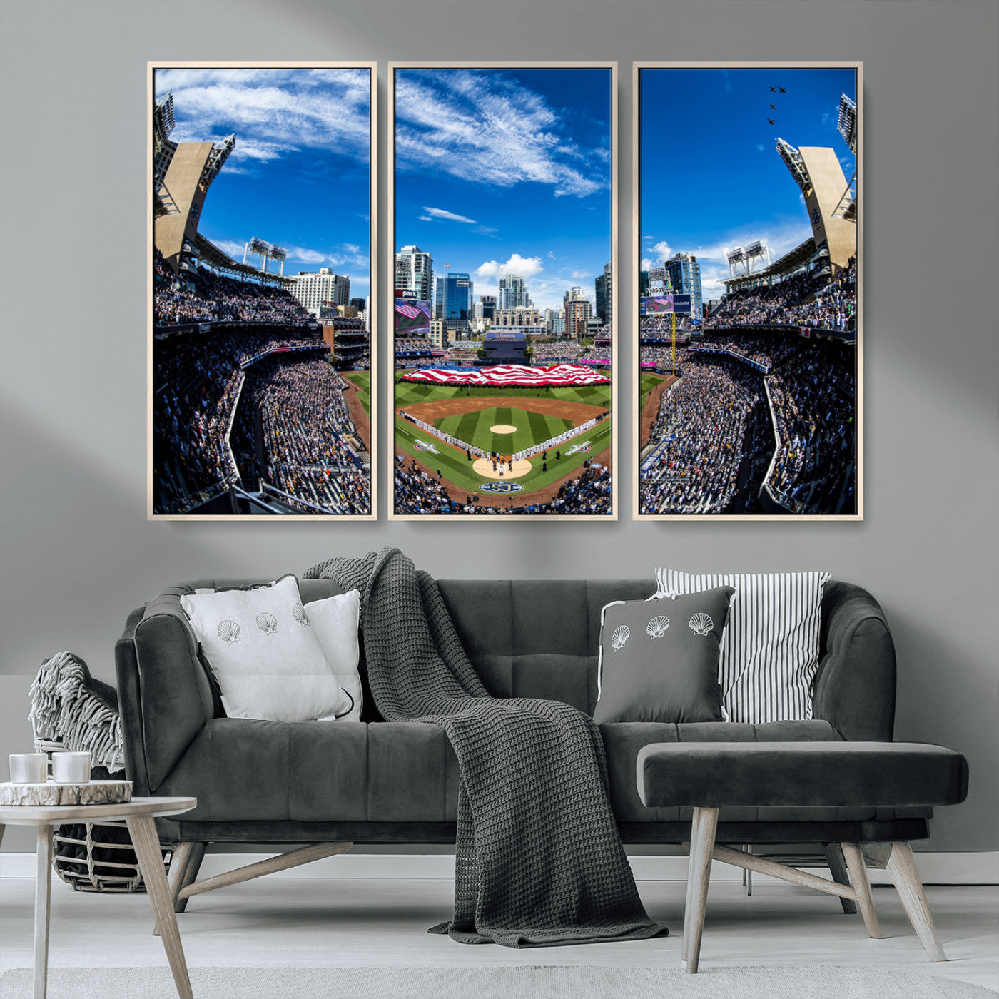 MGV-FC-48X32-3P - San Diego Padres Baseball Team Print - Petco Park Stadium Wall Art Canvas Print