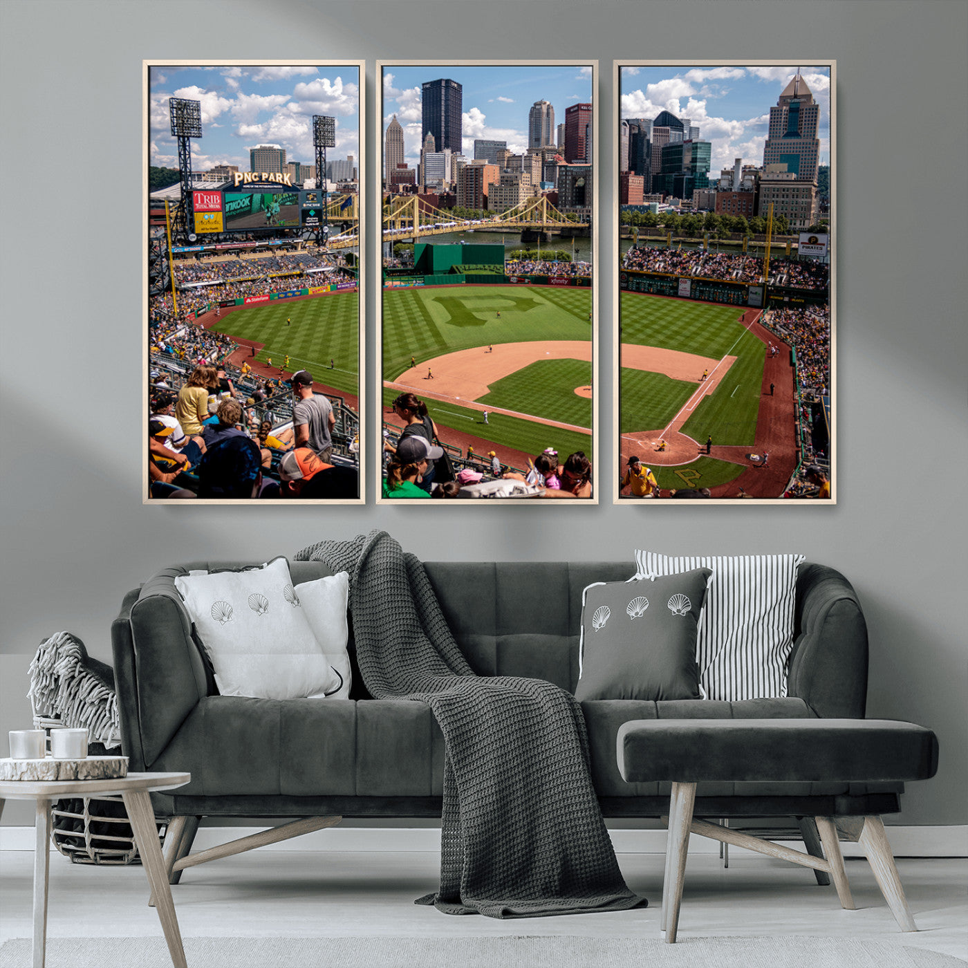 MGV-FC-48X32-3P - Pittsburgh Pirates Baseball Team Print - PNC Park Stadium Wall Art Canvas Print - Ready to Hang