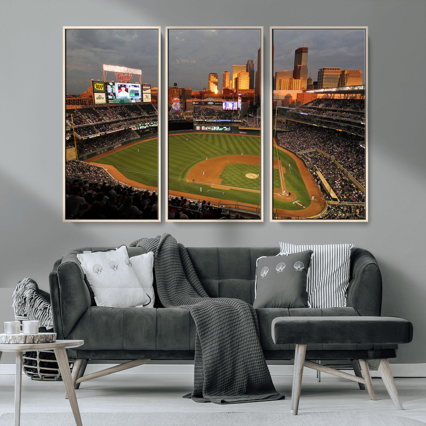 MGV-FC-48X32-3P - Minnesota Twins Baseball Team Print - Minneapolis Target Field Stadium Wall Art Canvas Print
