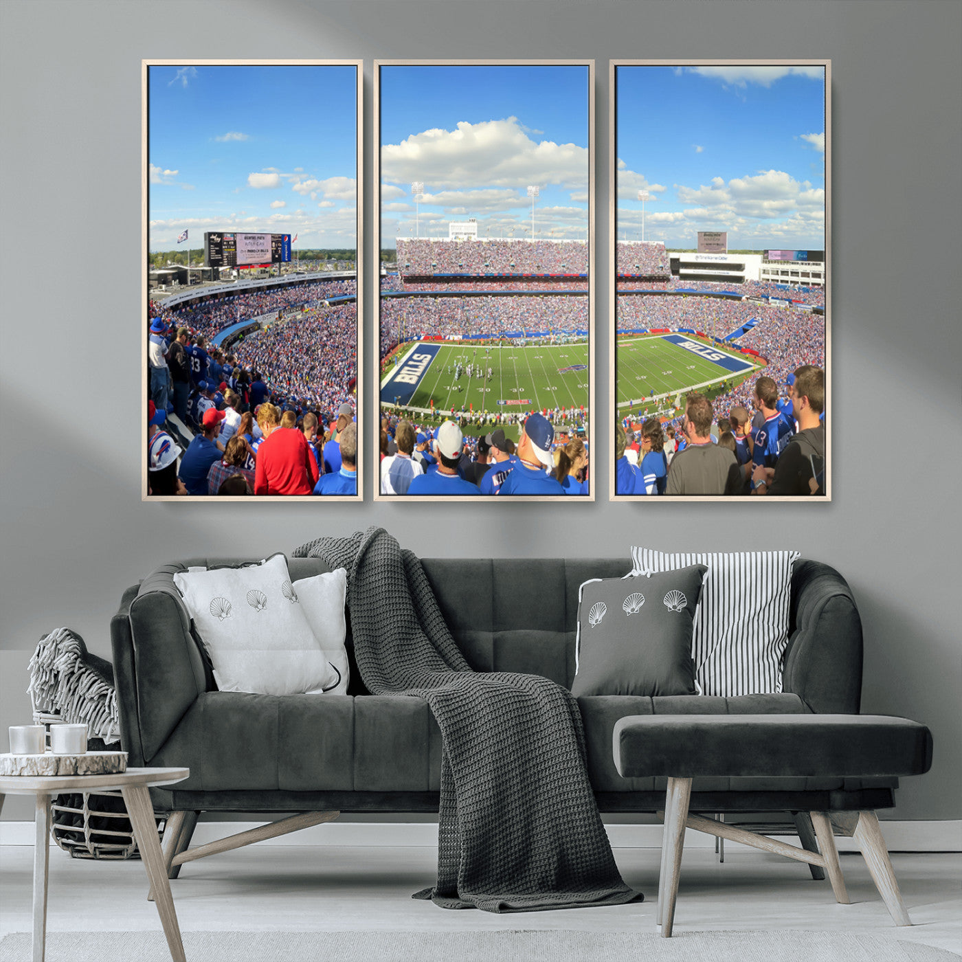 MGV-FC-48X32-3P - Buffalo Bills NFL Football Team Print - Buffalo Highmark Stadium Wall Art Canvas Print
