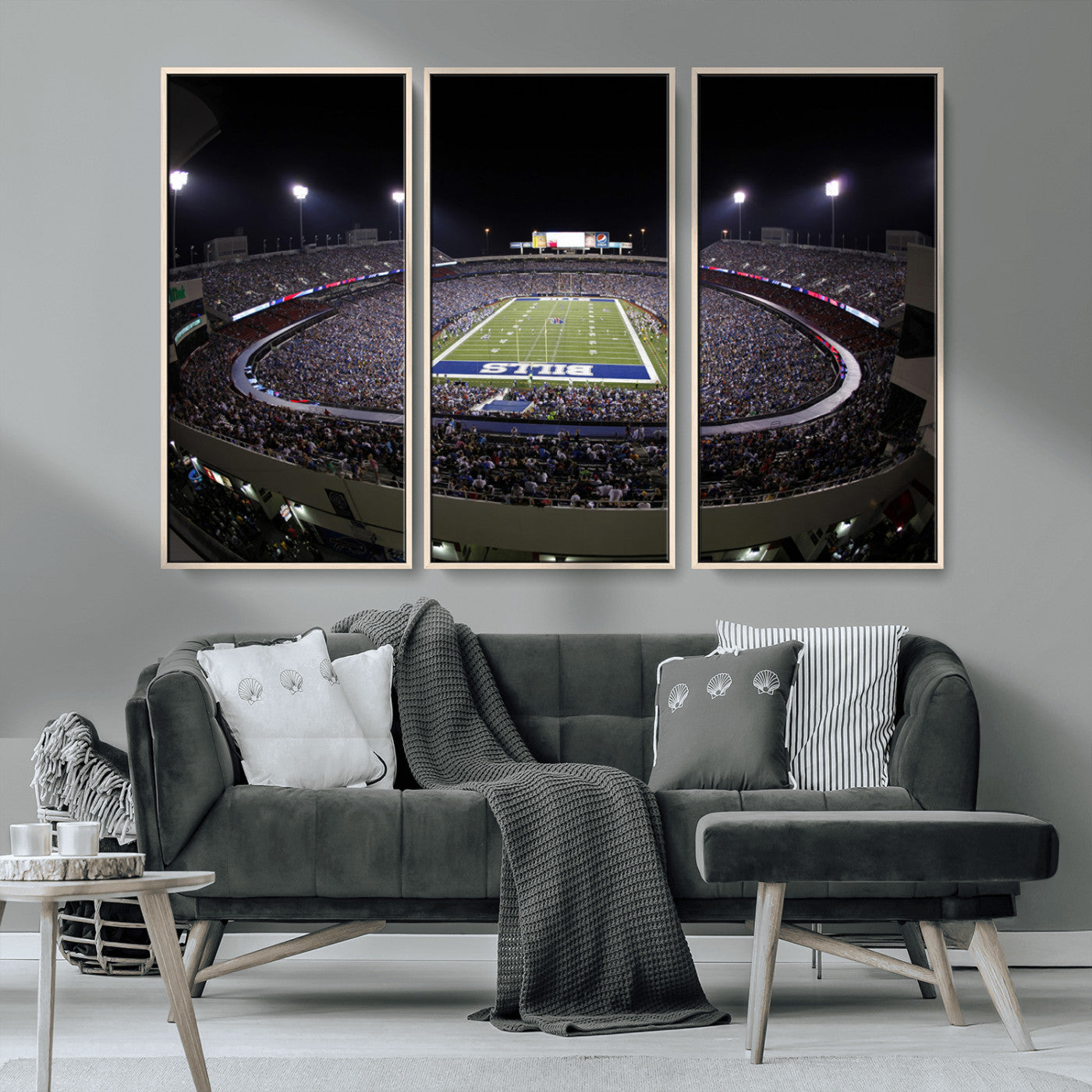 MGV-FC-48X32-3P - Buffalo Bills NFL Football Team Print - Buffalo Highmark Stadium Wall Art Canvas Print