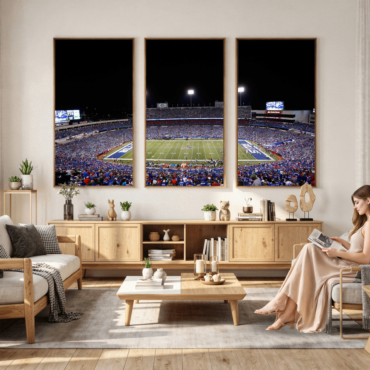 59036-MGV-CV-36X24 - Buffalo Bills Wall Art, Buffalo Bills Stadium Canvas Print for Sports Decor