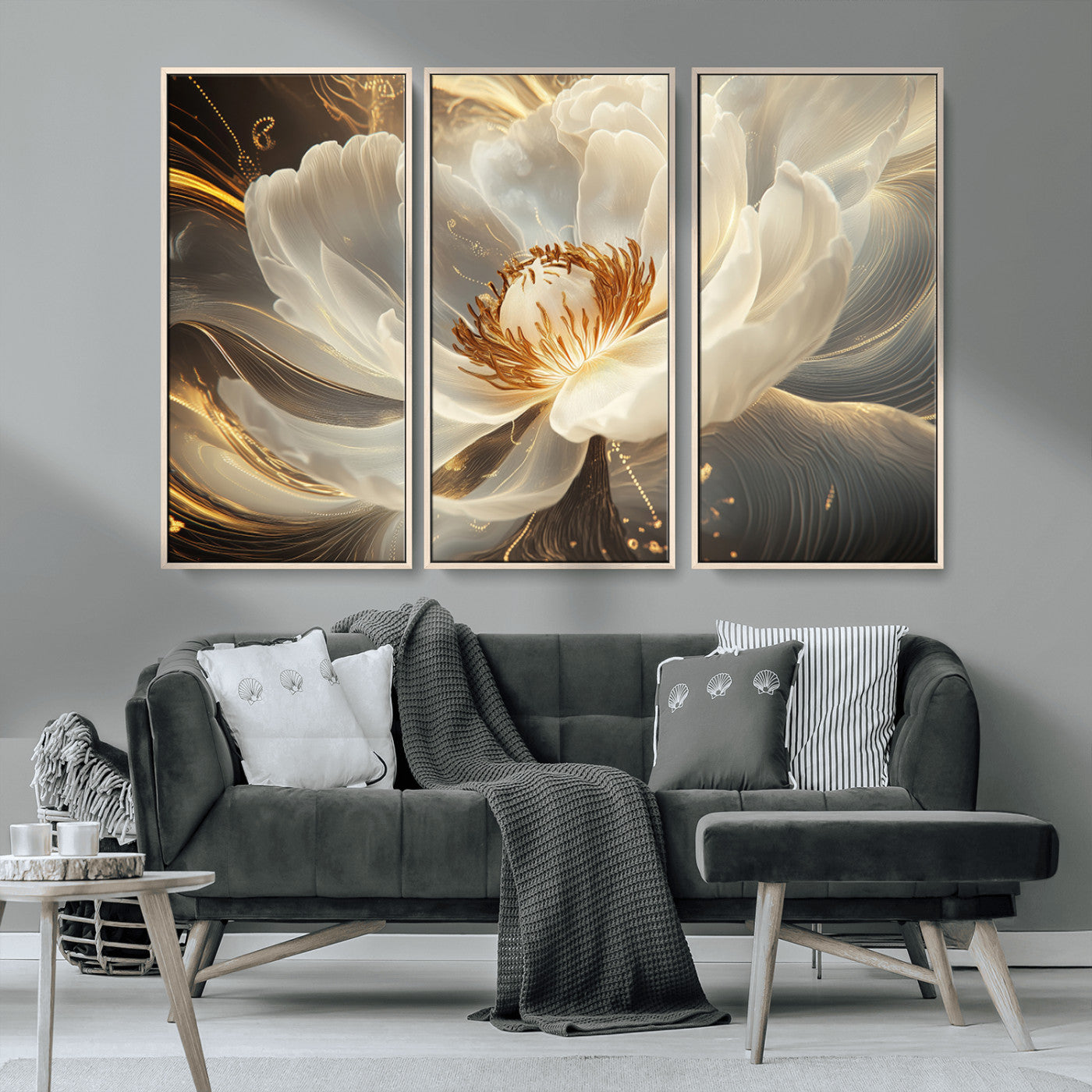MGV-FC-48X32-3P - Abstract Floral Wall Art Canvas Print