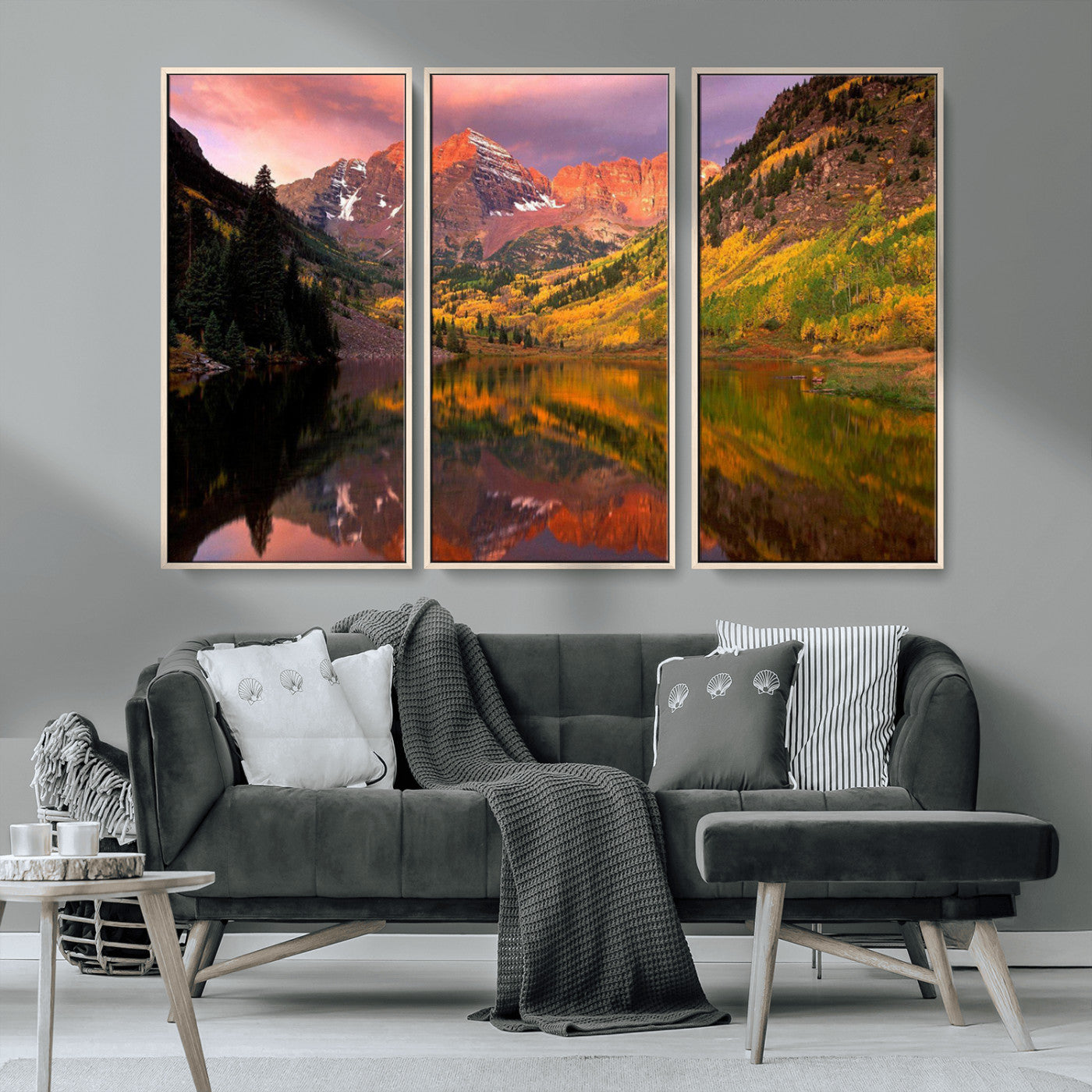 86946-MGV-CV-36X24-Colorado Rockies Mountain Sunset Wall Art | Ready to Hang and Framed | Scenic Nature Landscape