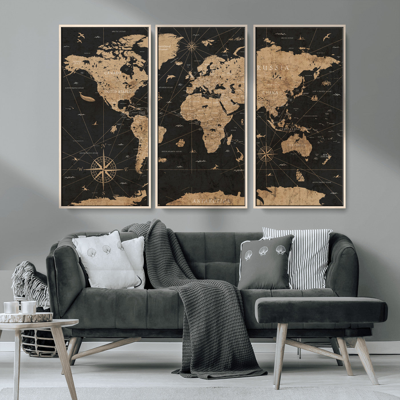 61023-MGV-CV-36X24-World Map Canvas Print – Framed Wall Art for Home Decor