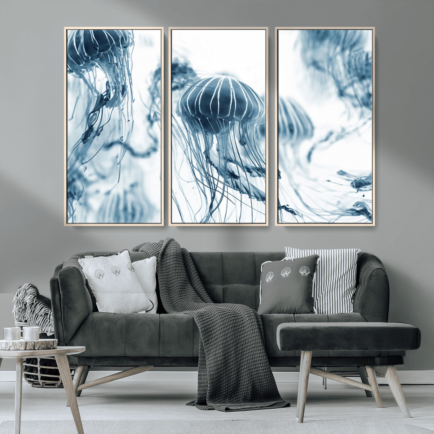 MGV-FC-48X32-3P - Abstract Jellyfish Canvas Print Wall Art