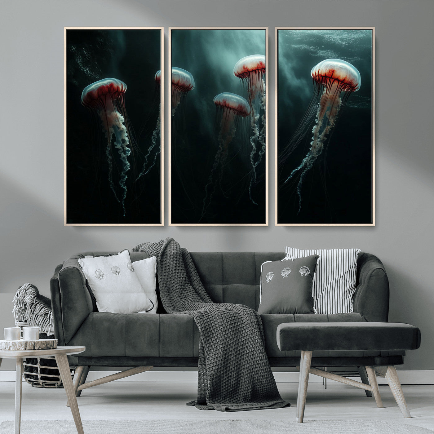 MGV-FC-48X32-3P - Abstract Jellyfish Wall Art Canvas Print