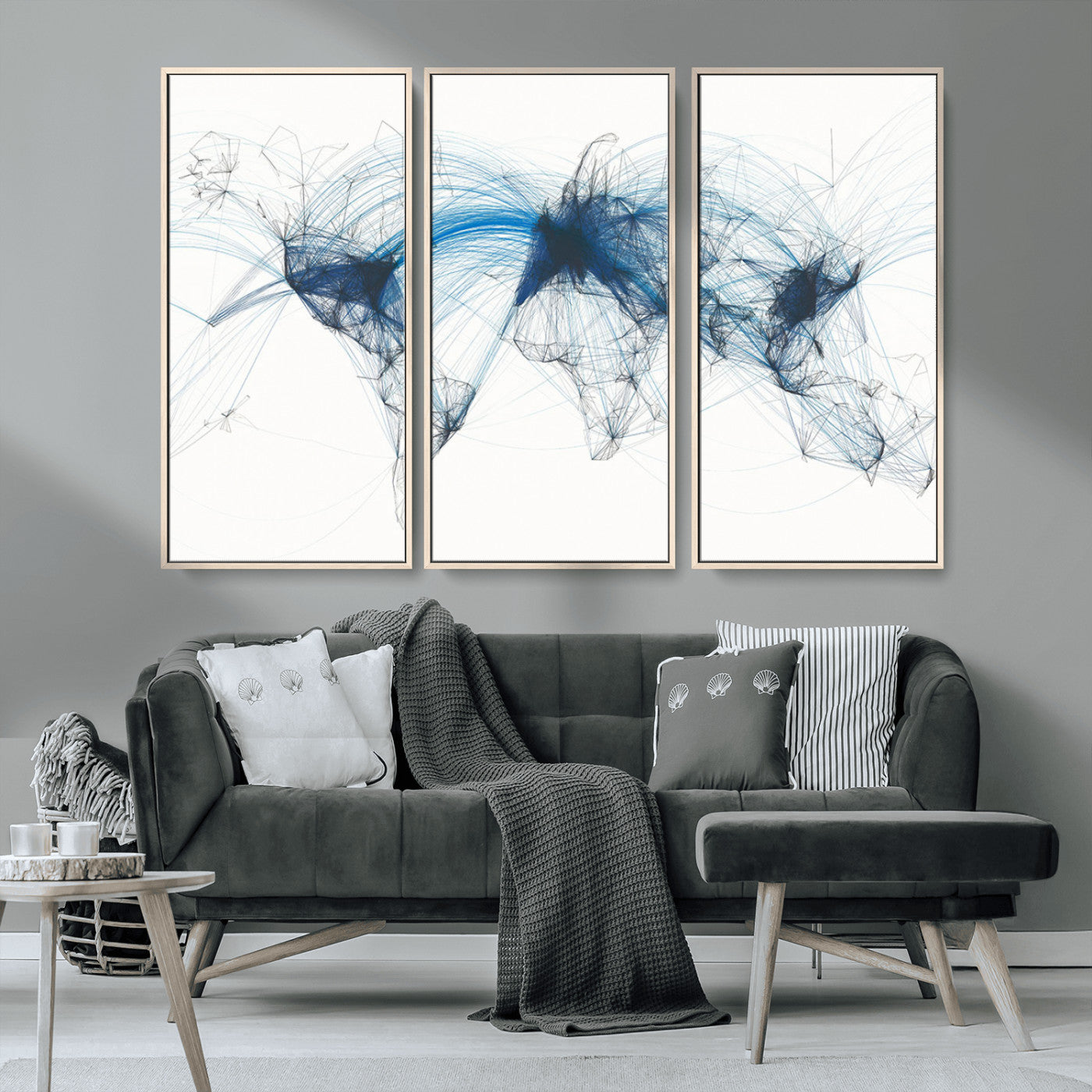MGV-FC-48X32-3P - Push Pin World Map Canvas Print – Framed Wall Art for Couples to Track Their Travels – Anniversary