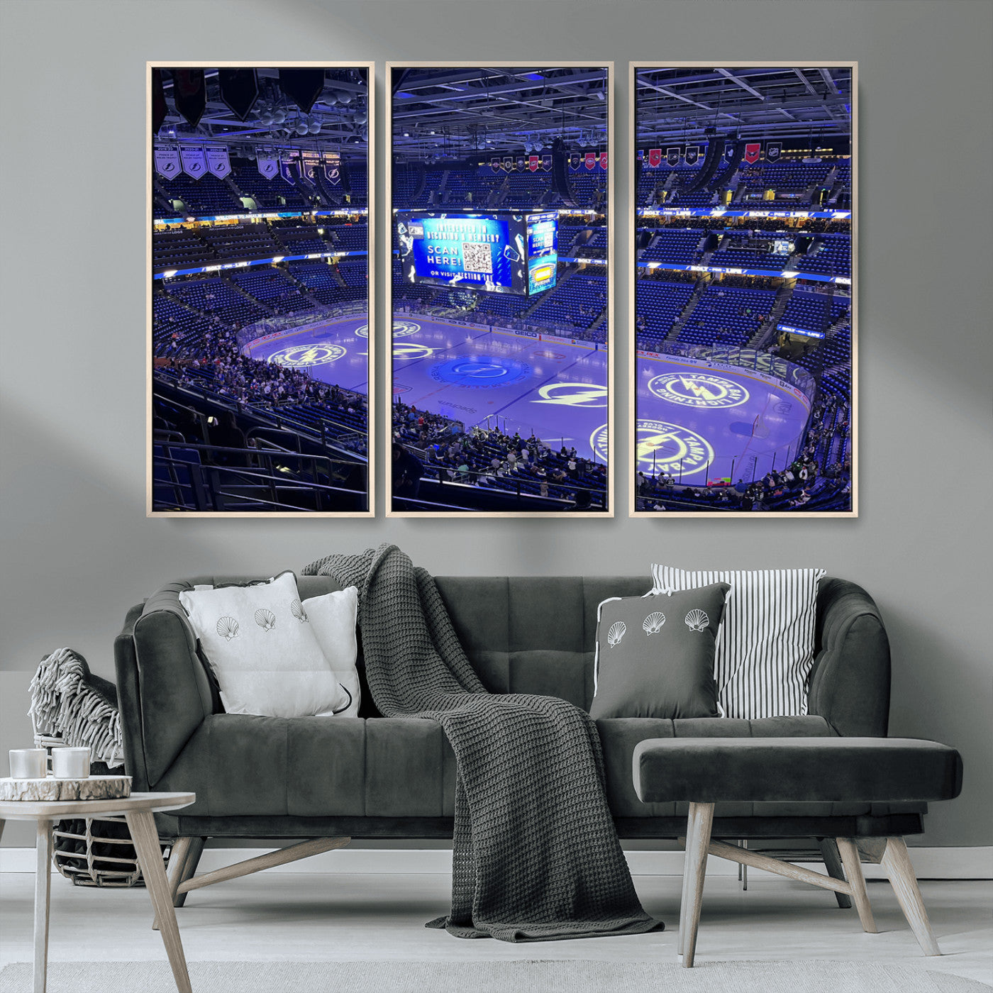 MGV-FC-48X32-3P - Amalie Arena Florida Wall Art Canvas Print - NHL Hockey Stadium Print Wall Art