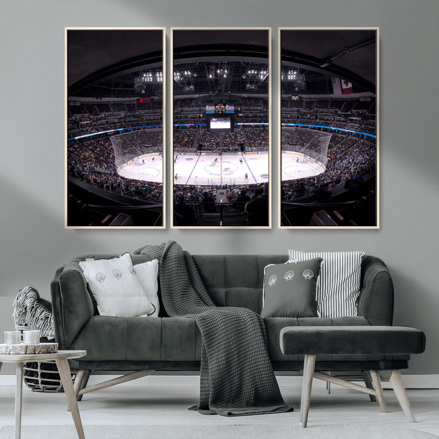 MGV-FC-48X32-3P - Ball Arena Denver Colorado Avalanche Hockey Team Wall Art Canvas Print - Denver Ice Hockey Stadium