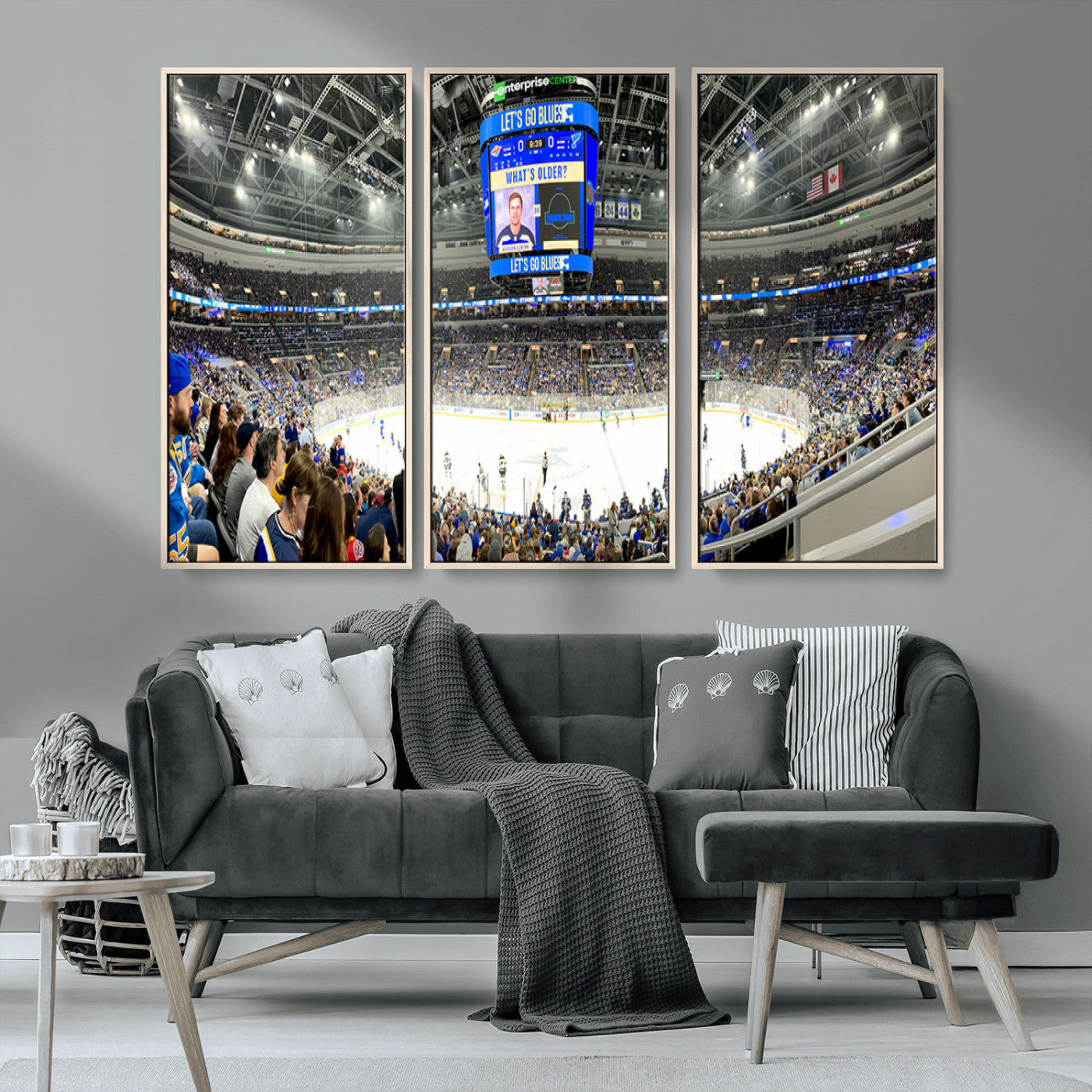 MGV-FC-48X32-3P - Enterprise Center | Missouri St. Louis Blues Ice Hockey Stadium Wall Art | Canvas Print | Ready to