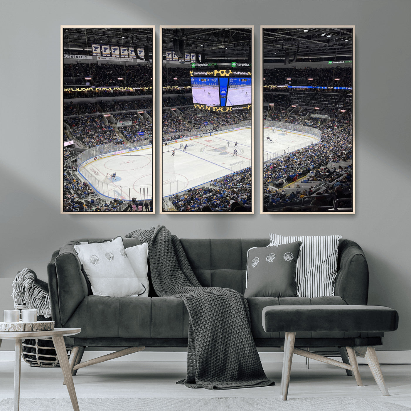 MGV-FC-48X32-3P - Enterprise Center Missouri St. Louis Blues Hockey Stadium Wall Art Canvas Print