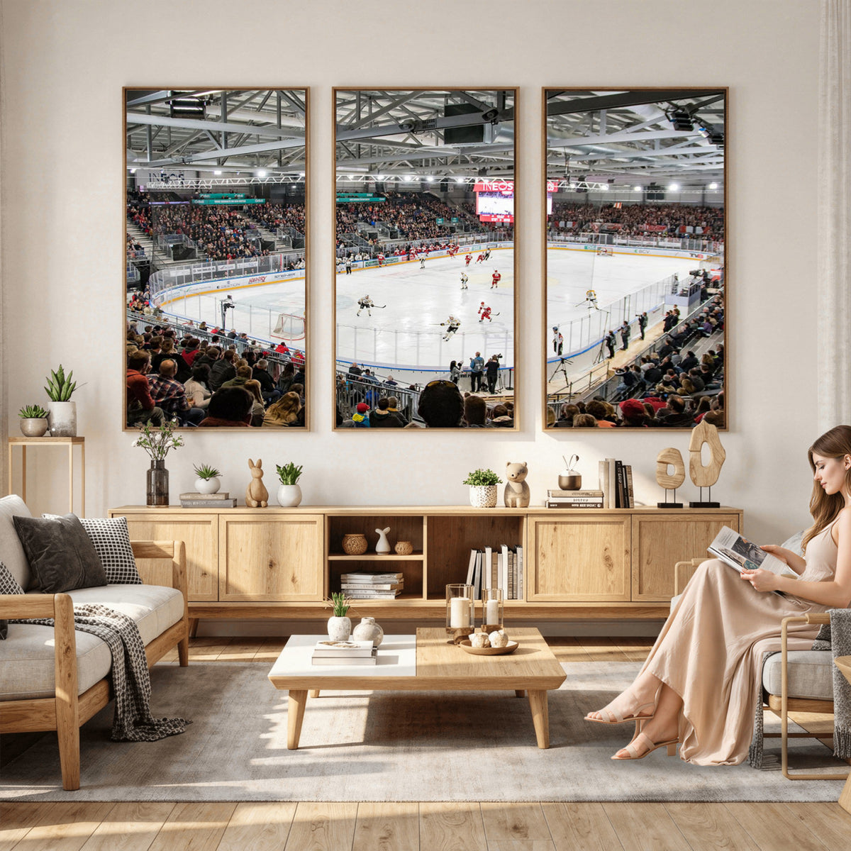 79352-MGV-CV-36X24 - Lausanne Arena Ice Hockey Stadium Wall Art Canvas Print