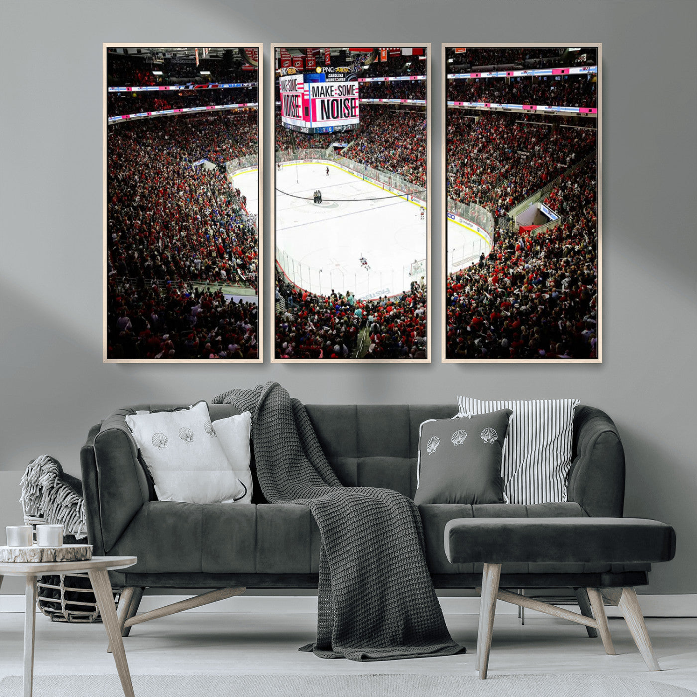MGV-FC-48X32-3P - PNC Arena Raleigh North Carolina Hurricanes Hockey Stadium Wall Art Canvas, North Carolina