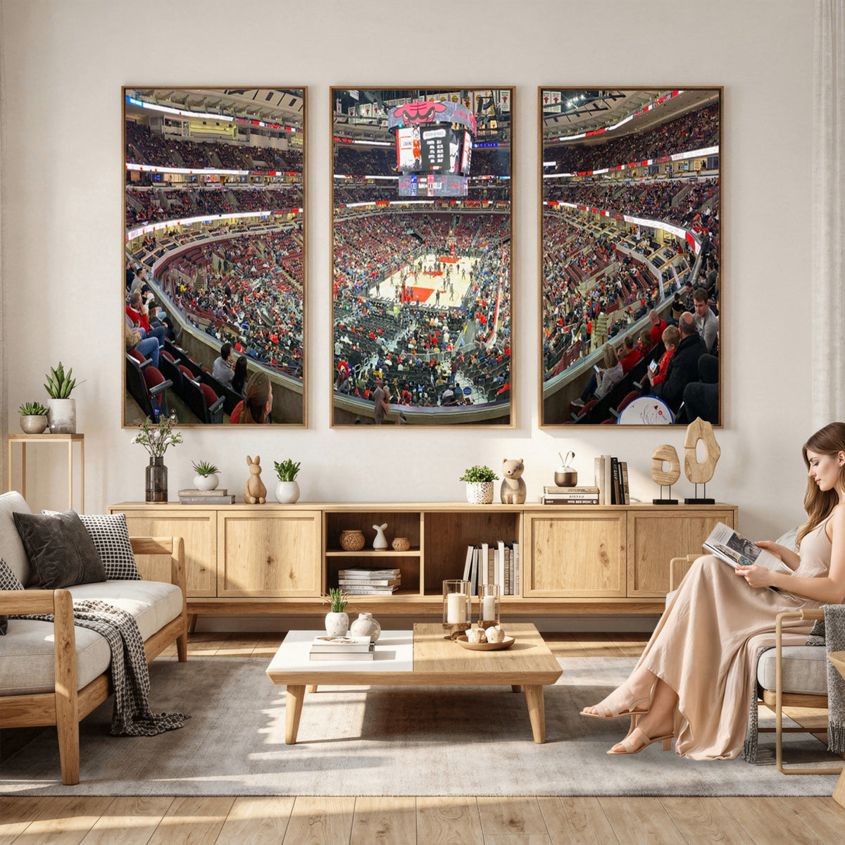 43481-MGV-CV-36X24 - United Center Chicago Bulls Stadium Wall Art Canvas Print