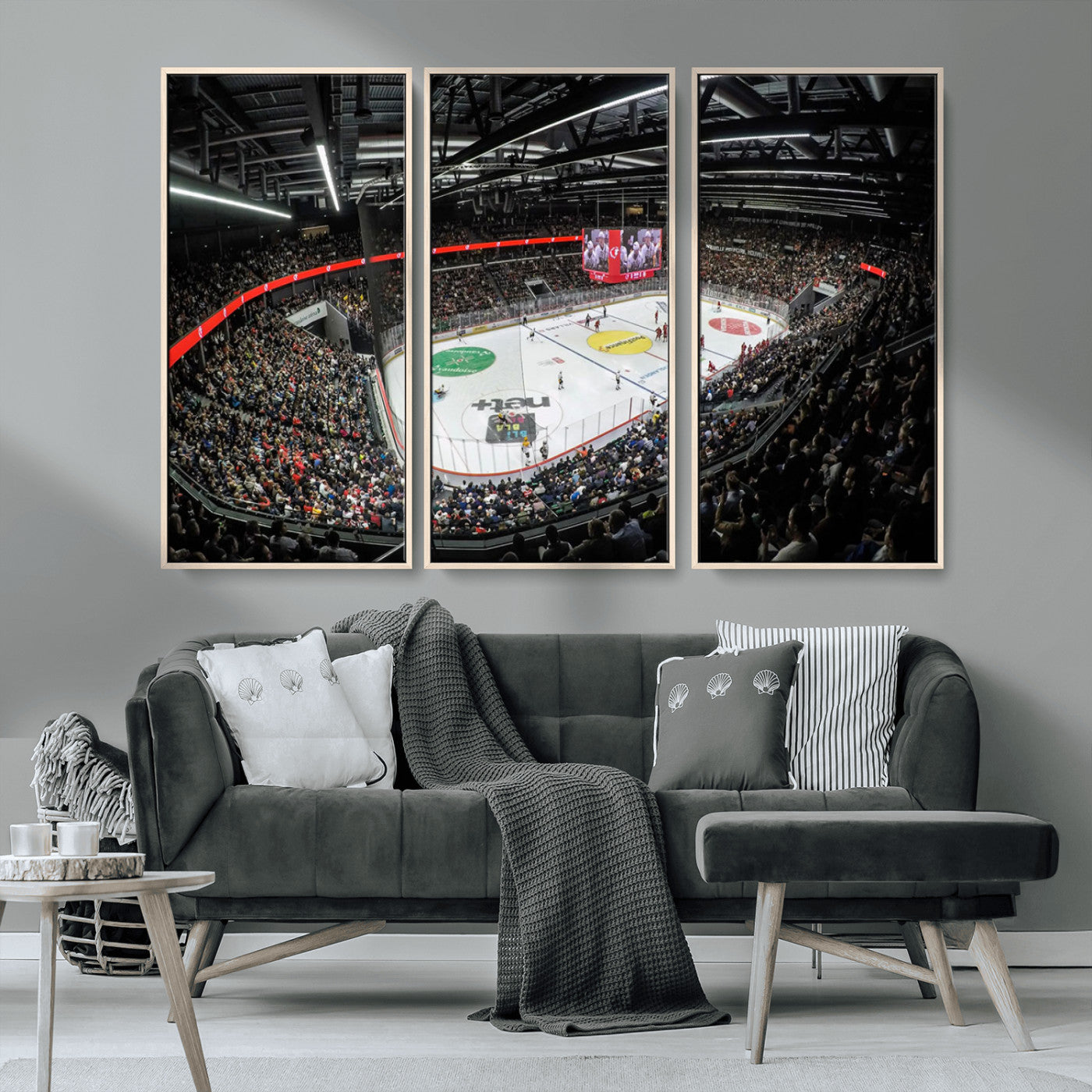 MGV-FC-48X32-3P - Vaudoise Lausanne Ice Hockey Arena Stadium Wall Art Canvas, Vaudoise Lausanne Ice Hockey Canvas
