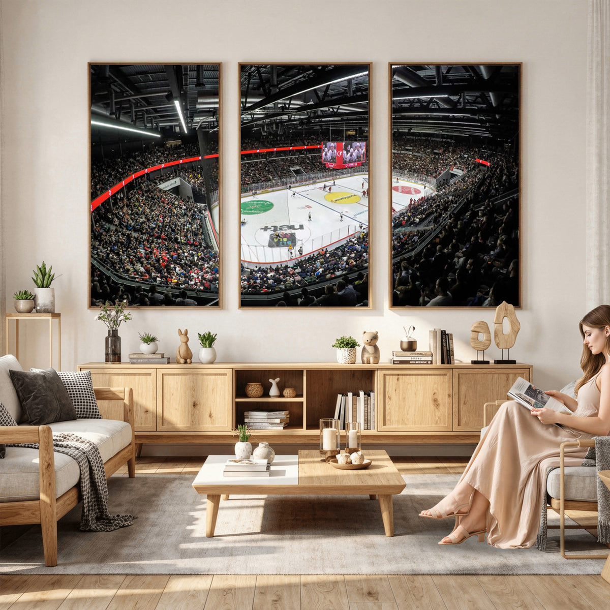 46282-MGV-CV-36X24 - Vaudoise Lausanne Ice Hockey Arena Stadium Wall Art Canvas