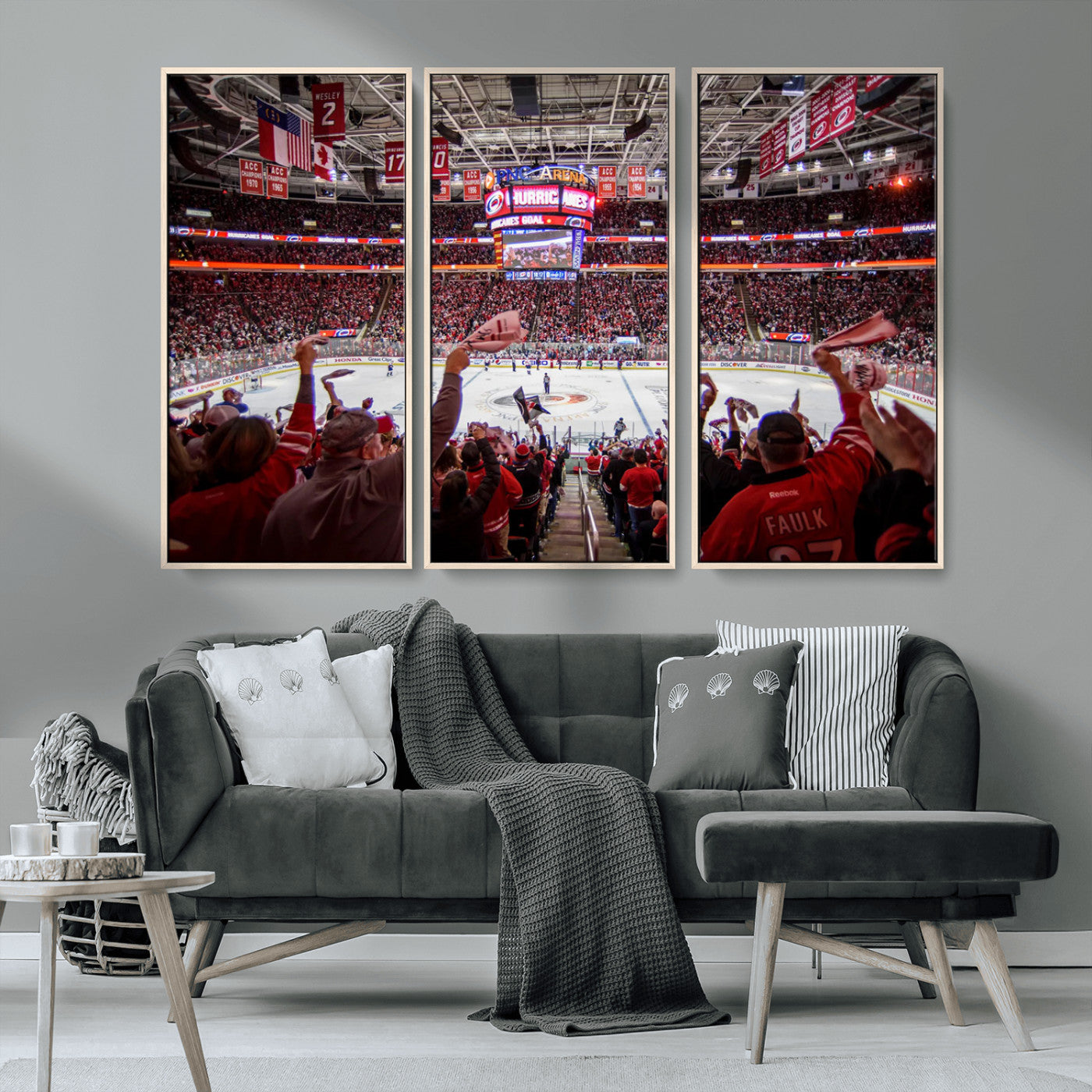 MGV-FC-48X32-3P - Carolina Hurricanes Ice Hockey Stadium Wall Art, Carolina Hurricanes Canvas Print