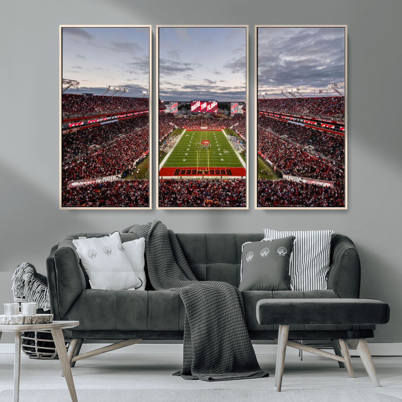 MGV-FC-48X32-3P - Florida Tampa Raymond James Stadium Wall Art Canvas Print - NFL Football Stadium Print Canvas