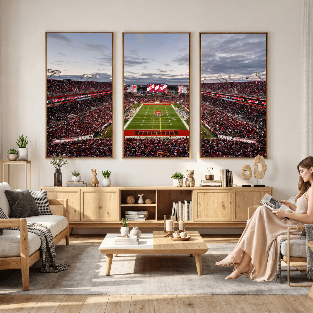 35698-MGV-CV-36X24 - Florida Tampa Raymond James Stadium Wall Art Canvas Print - NFL Football Stadium Print Canvas