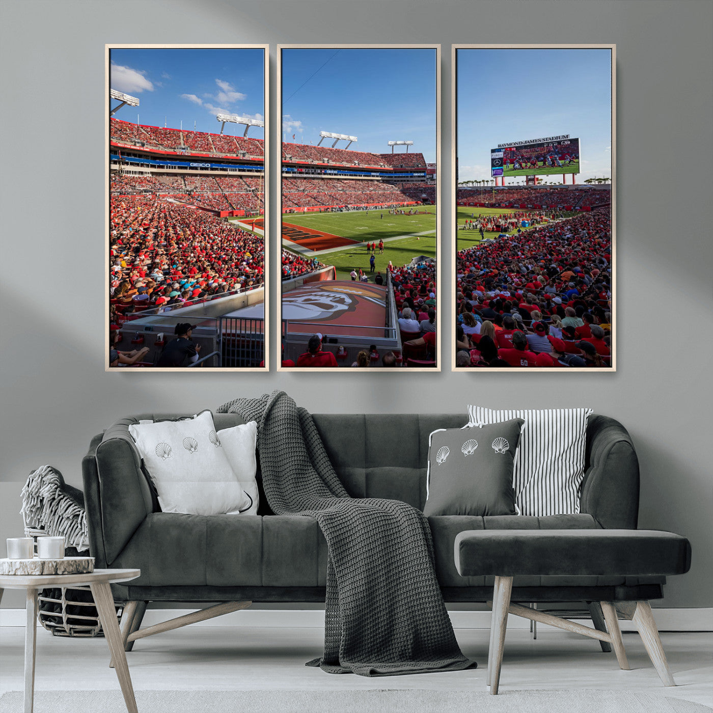 MGV-FC-48X32-3P - Florida Tampa Raymond James Stadium Wall Art Canvas Print - NFL Football Stadium Print