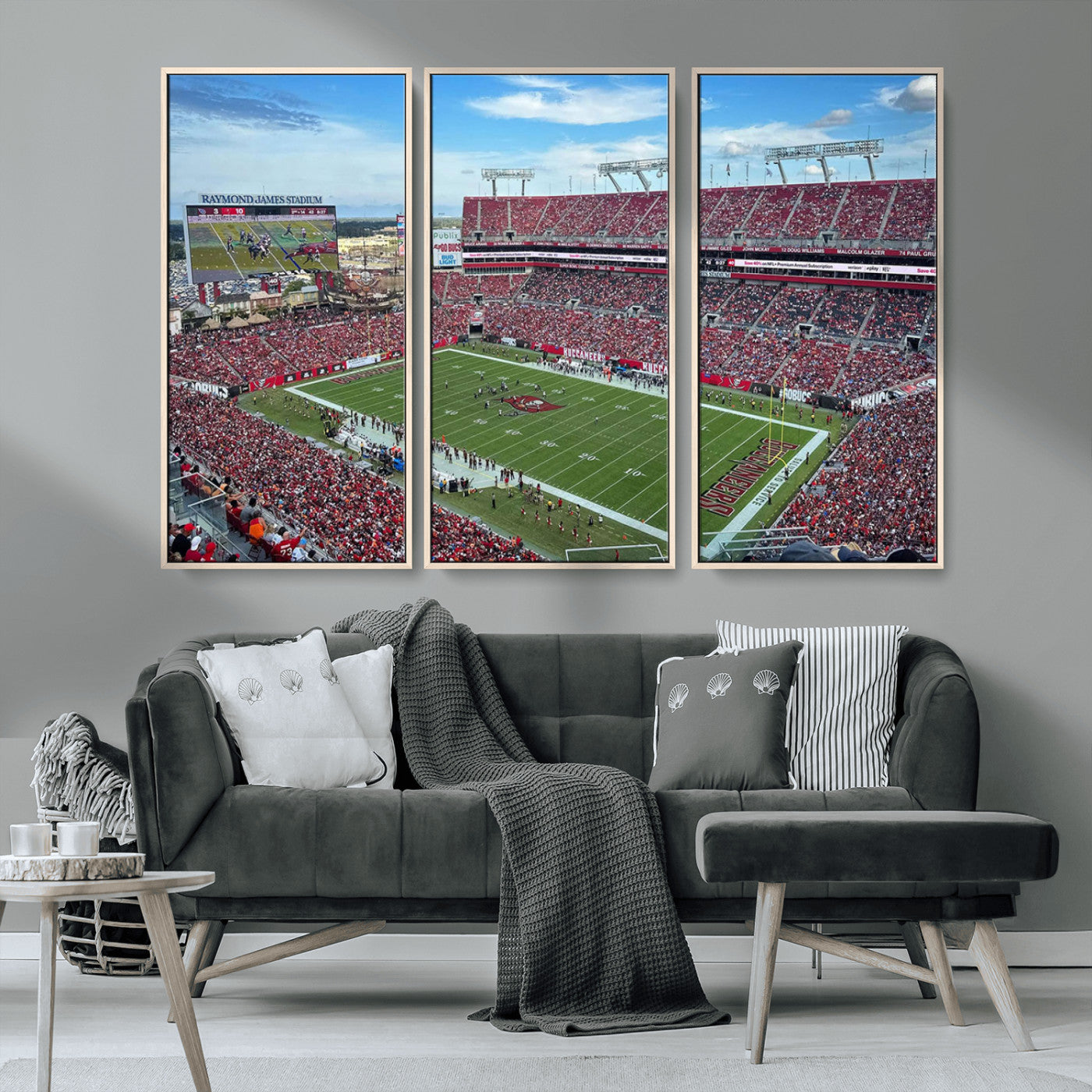 MGV-FC-48X32-3P - Florida Tampa Raymond James Stadium Wall Art Canvas Print - NFL Football Stadium Print Canvas