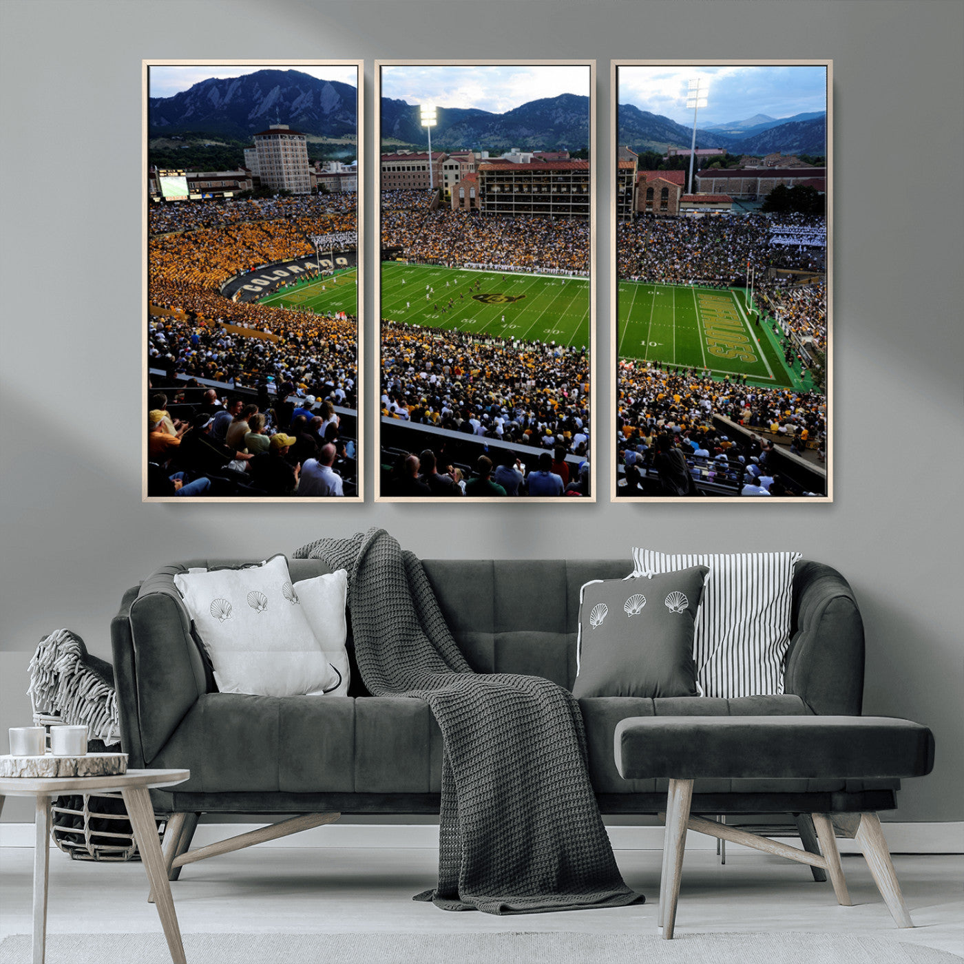 MGV-FC-48X32-3P - Colorado Buffaloes Canvas Print - Boulder Folsom Field Stadium Wall Art Canvas Print, Football Print