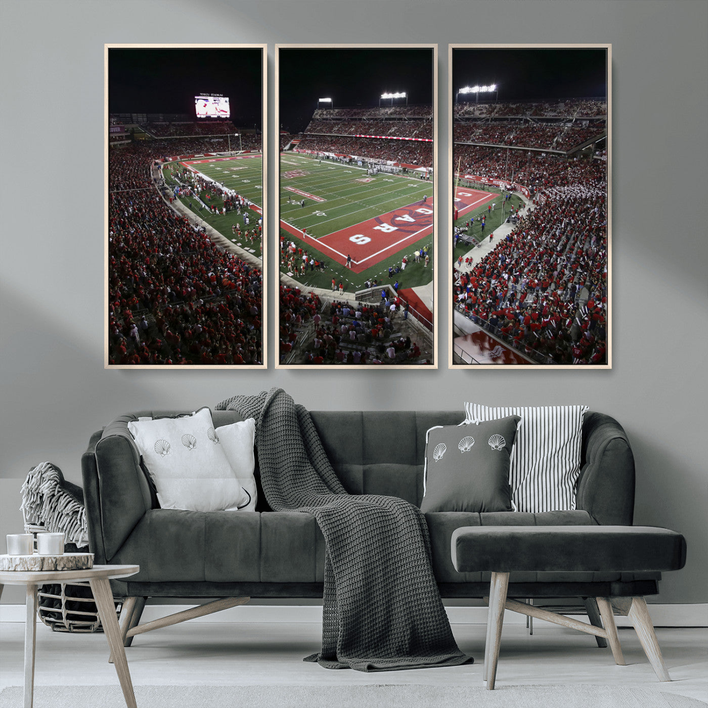 MGV-FC-48X32-3P - Houston Cougars Football Team Print - Houston TDECU Stadium Wall Art Canvas Print