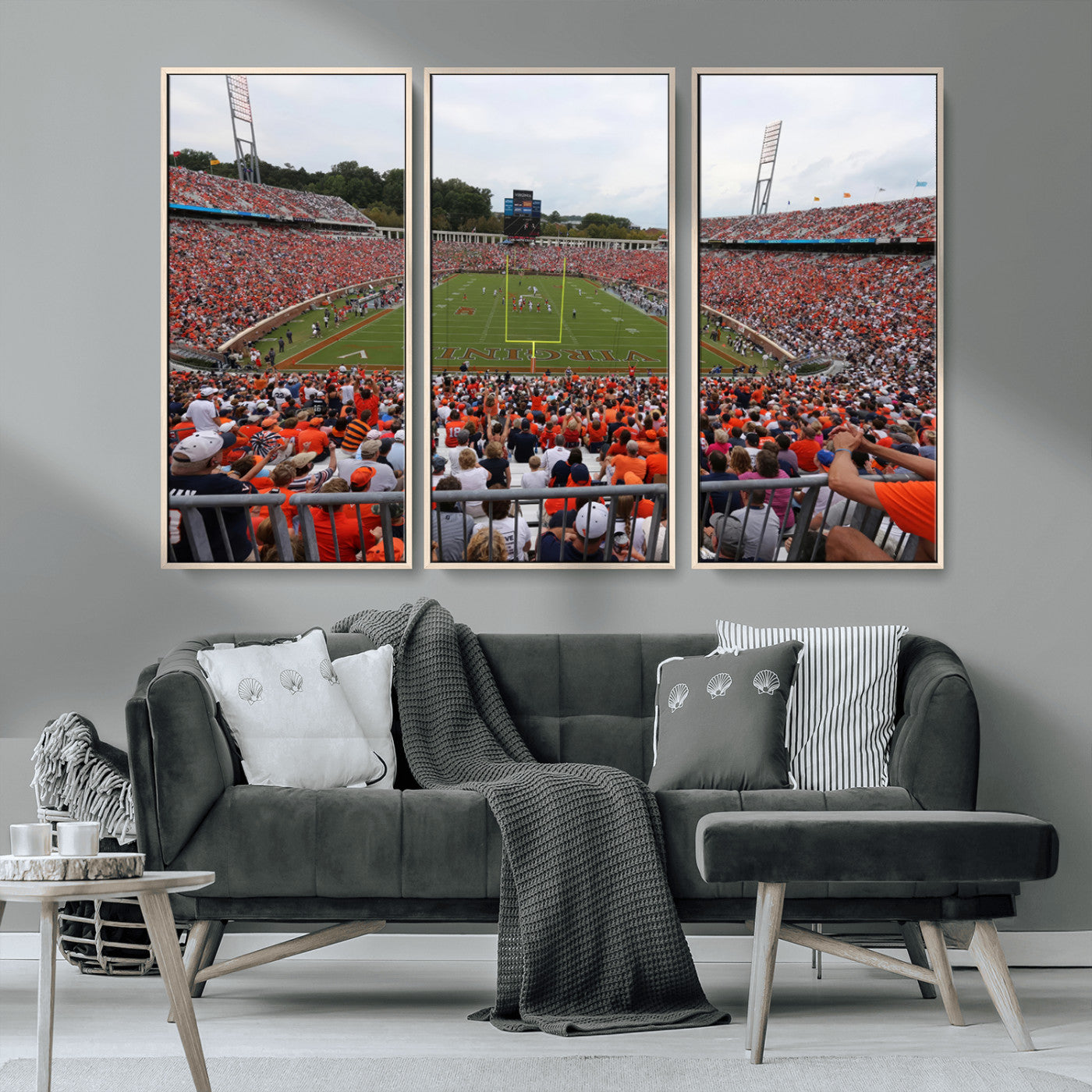 MGV-FC-48X32-3P - Virginia Cavaliers Football Team Print - Charlottesville Scott Stadium Print Wall Art Canvas