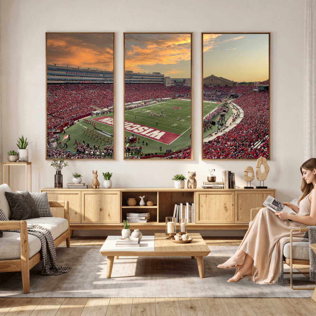 41472-MGV-CV-36X24 - Camp Randall Stadium Wisconsin Badgers Large Wall Art Canvas Print | College Football Stadium Wall
