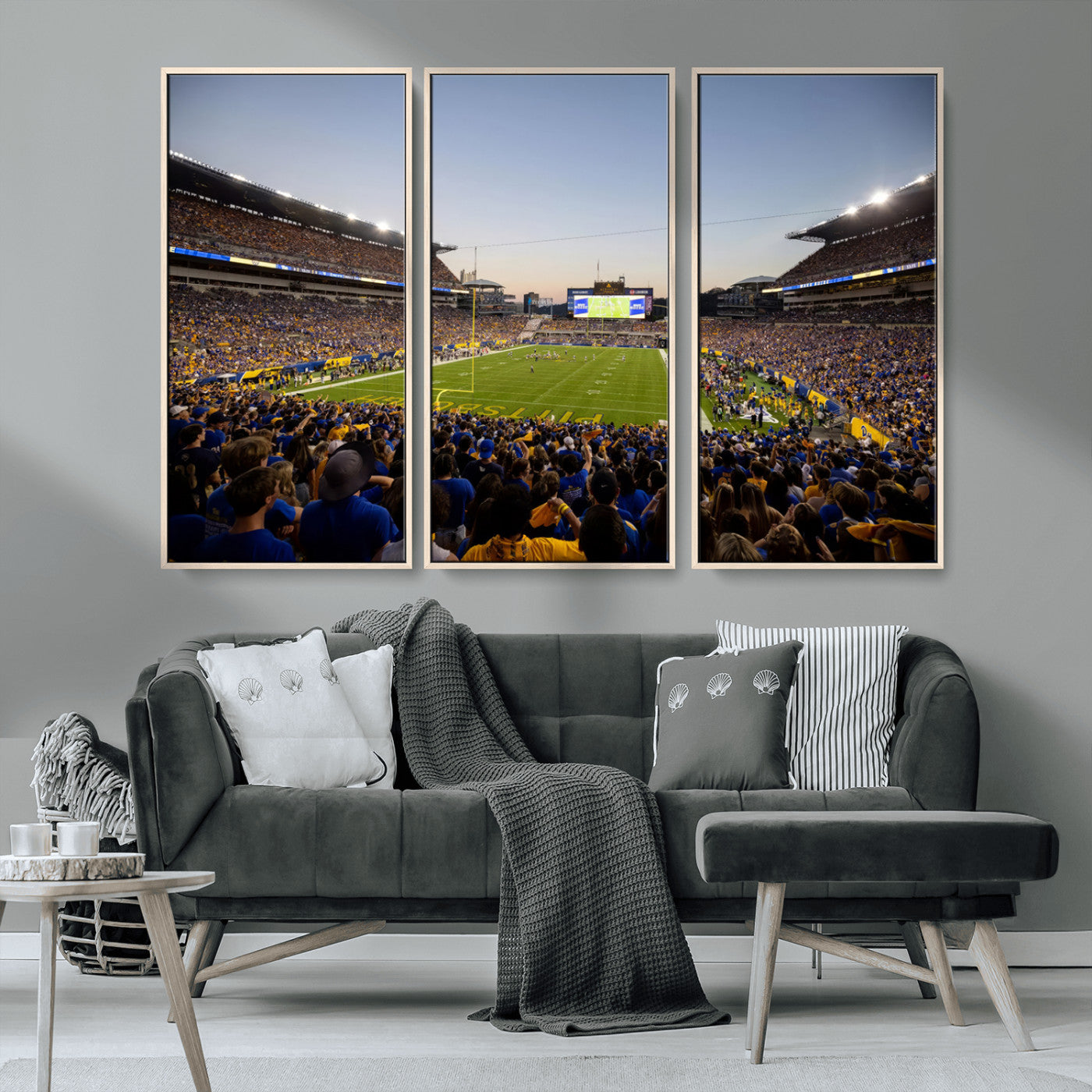 MGV-FC-48X32-3P - Pittsburgh Panthers Football Team Print - Pittsburgh Acrisure Stadium Wall Art Canvas Print