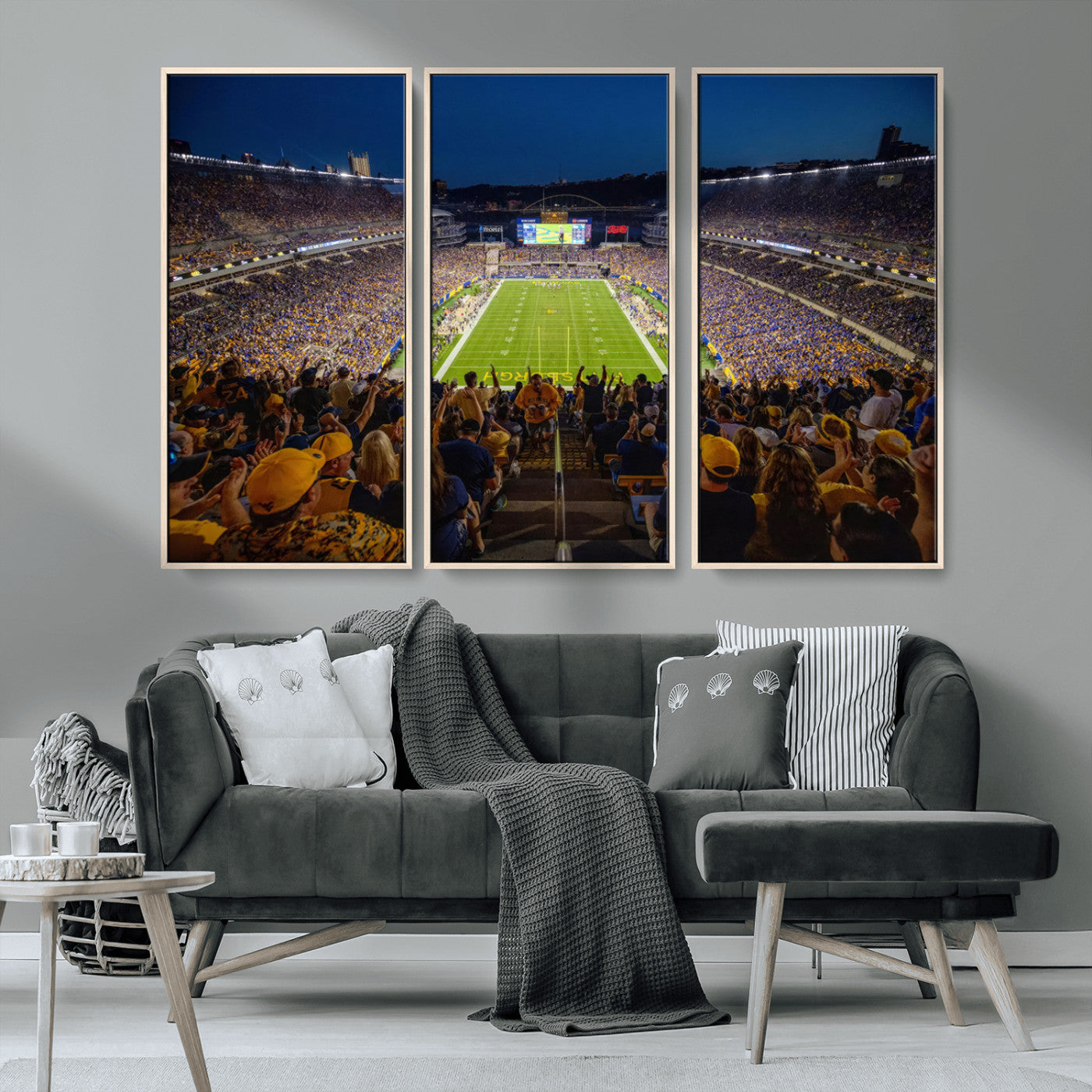 MGV-FC-48X32-3P - Pittsburgh Panthers Football Team Print - Pittsburgh Acrisure Stadium Wall Art Canvas Print