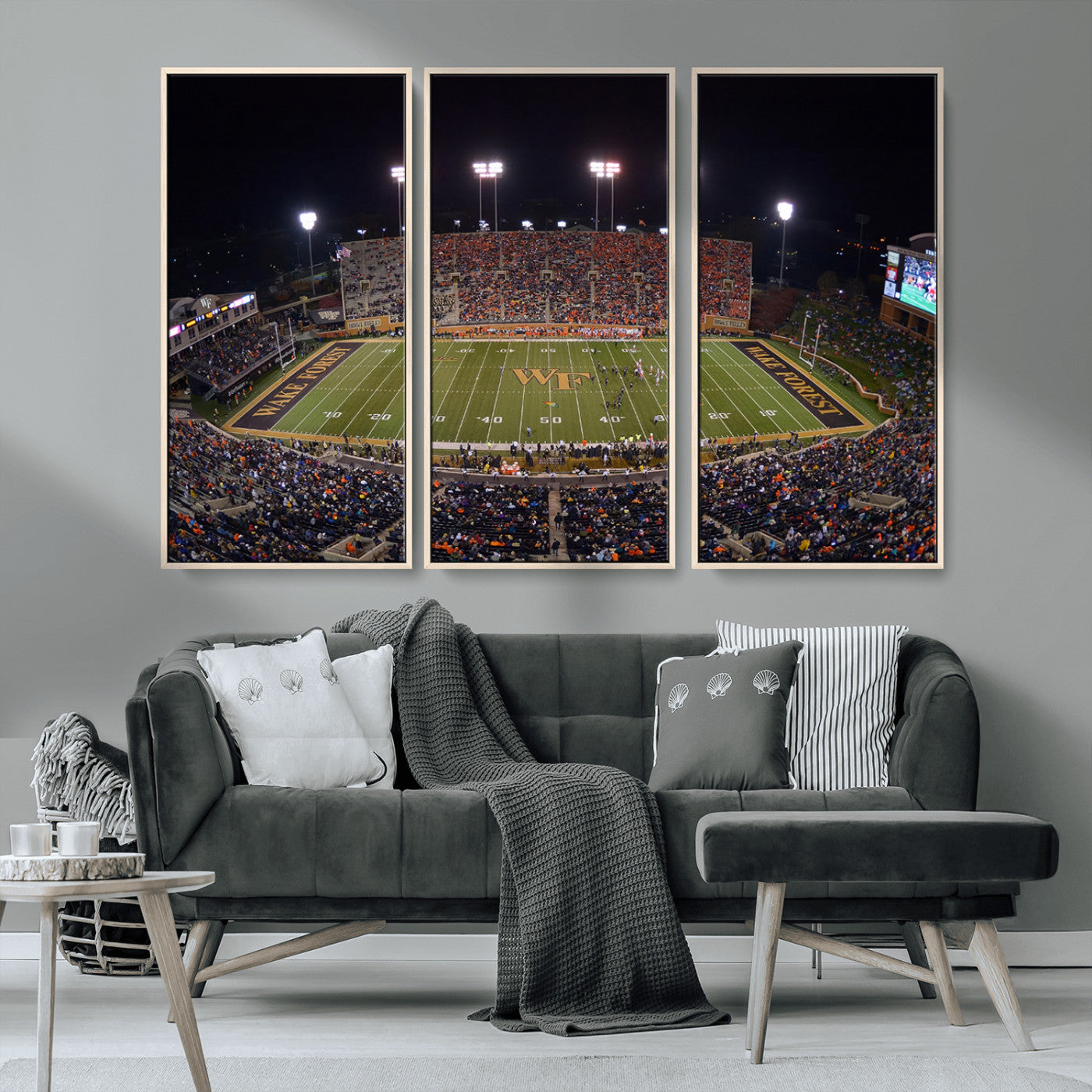 MGV-FC-48X32-3P - Demon Deacons Print Canvas, Football Team Print - Winston-Salem Allegacy Federal Credit Union