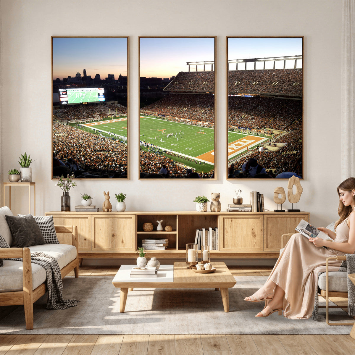 11455-MGV-CV-36X24 - Darrell K Royal-Texas Memorial Stadium Canvas Wall Art - Texas Longhorns Football Match