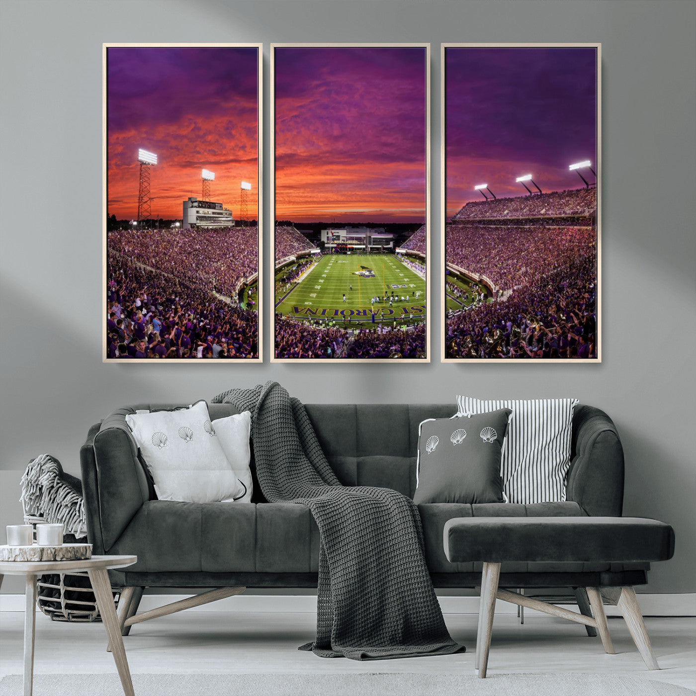 MGV-FC-48X32-3P - East Carolina University Pirates Football Print Canvas- Greenville Dowdy-Ficklen Stadium Wall Art
