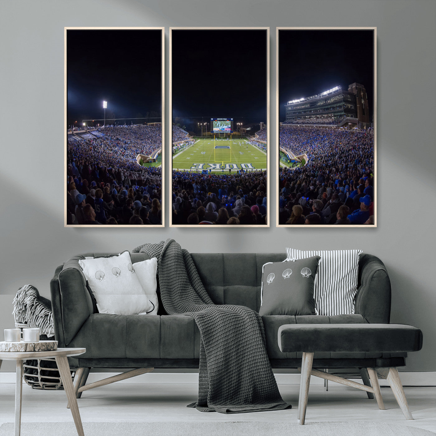 MGV-FC-48X32-3P - Duke University Blue Devils Football Team Print - Durham Wallace Wade Stadium Wall Art Canvas Print