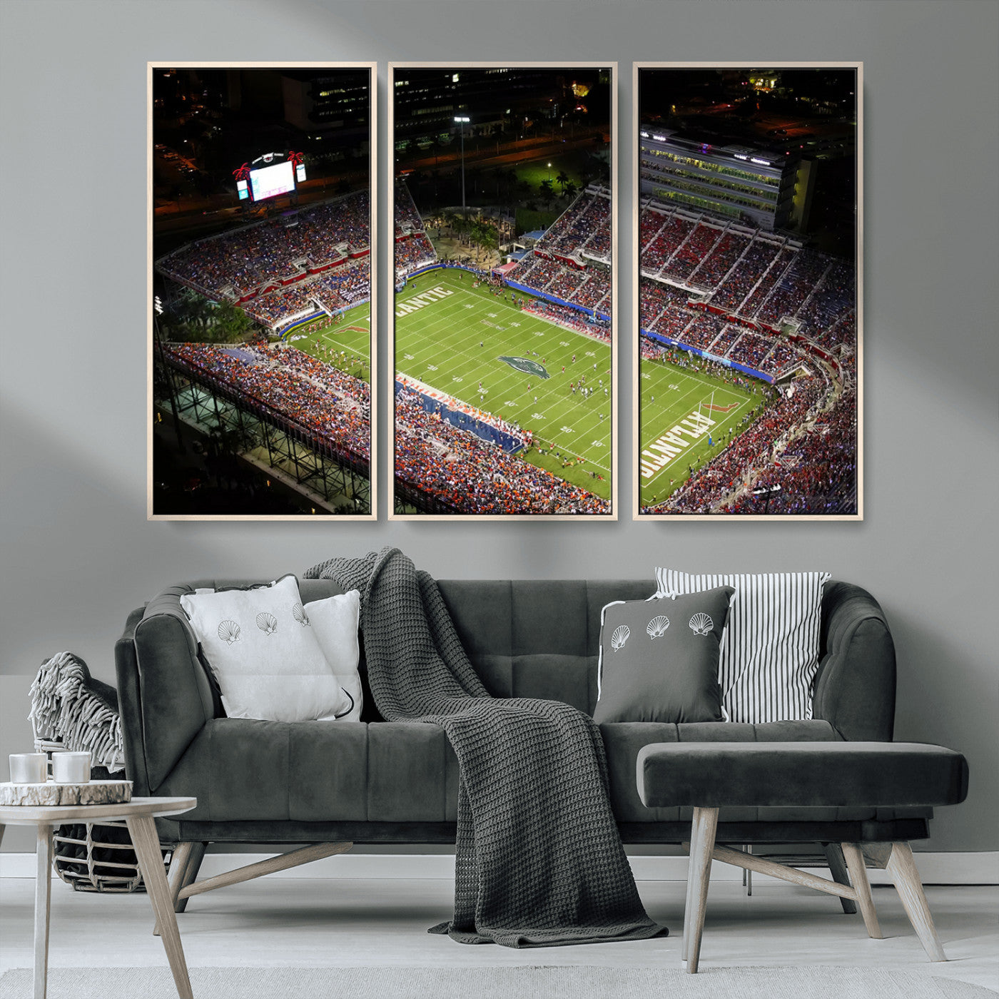 MGV-FC-48X32-3P - Florida Atlantic University Owls Canvas Print, Football Team Print - Boca Raton FAU Stadium Wall Art