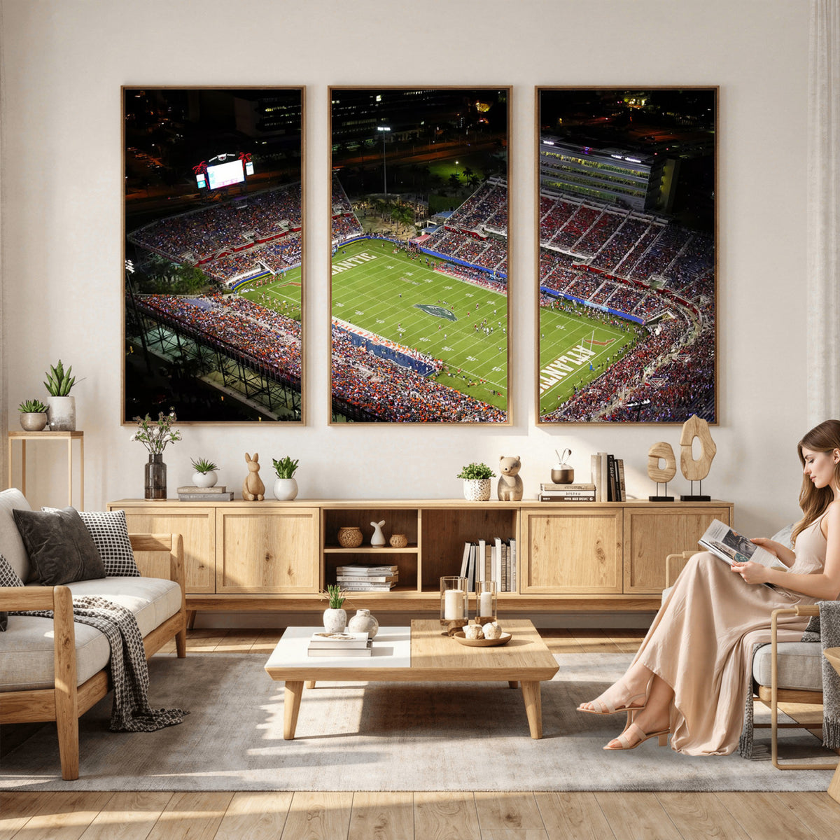12682-MGV-CV-36X24 - Florida Atlantic University Owls Canvas Print, Football Team Print - Boca Raton FAU Stadium Wall Art