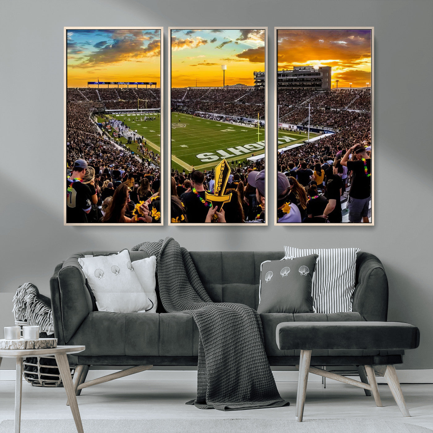 MGV-FC-48X32-3P - UCF Knights Football Team Print - Orlando FBC Mortgage Stadium, UCF Knights Wall Art Canvas Print