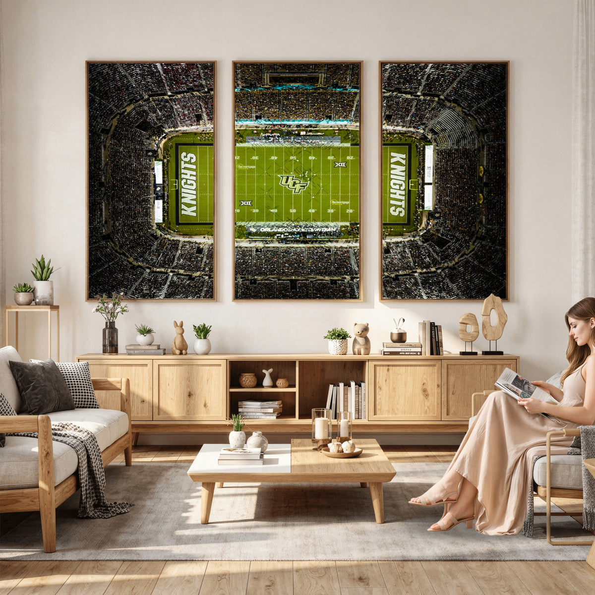 58050-MGV-CV-36X24 - UCF Knights Football Team Print - Orlando FBC Mortgage Stadium Wall Art, UCF Knights Canvas Print