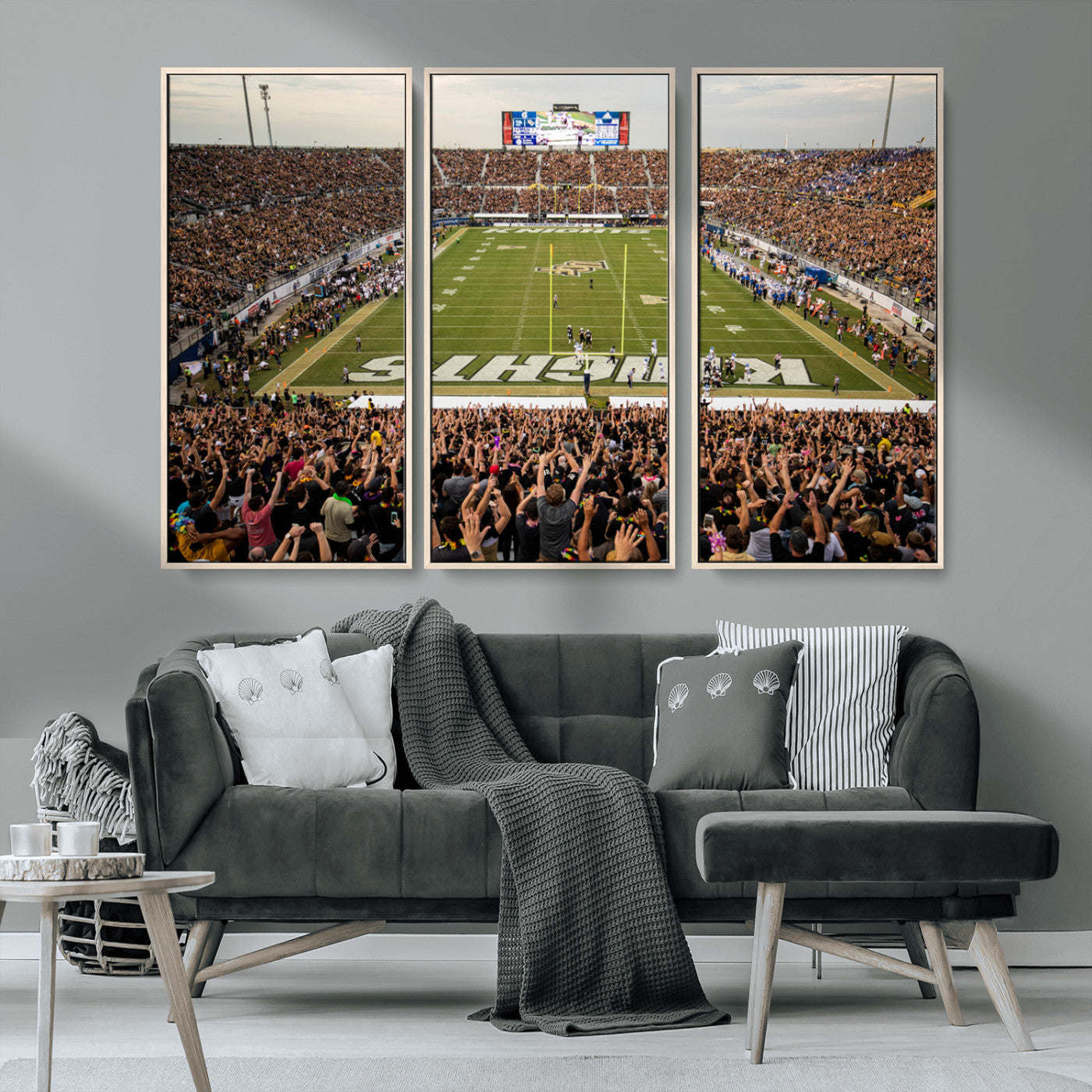MGV-FC-48X32-3P - UCF Knights Football Team Print - Orlando FBC Mortgage Stadium Canvas Print