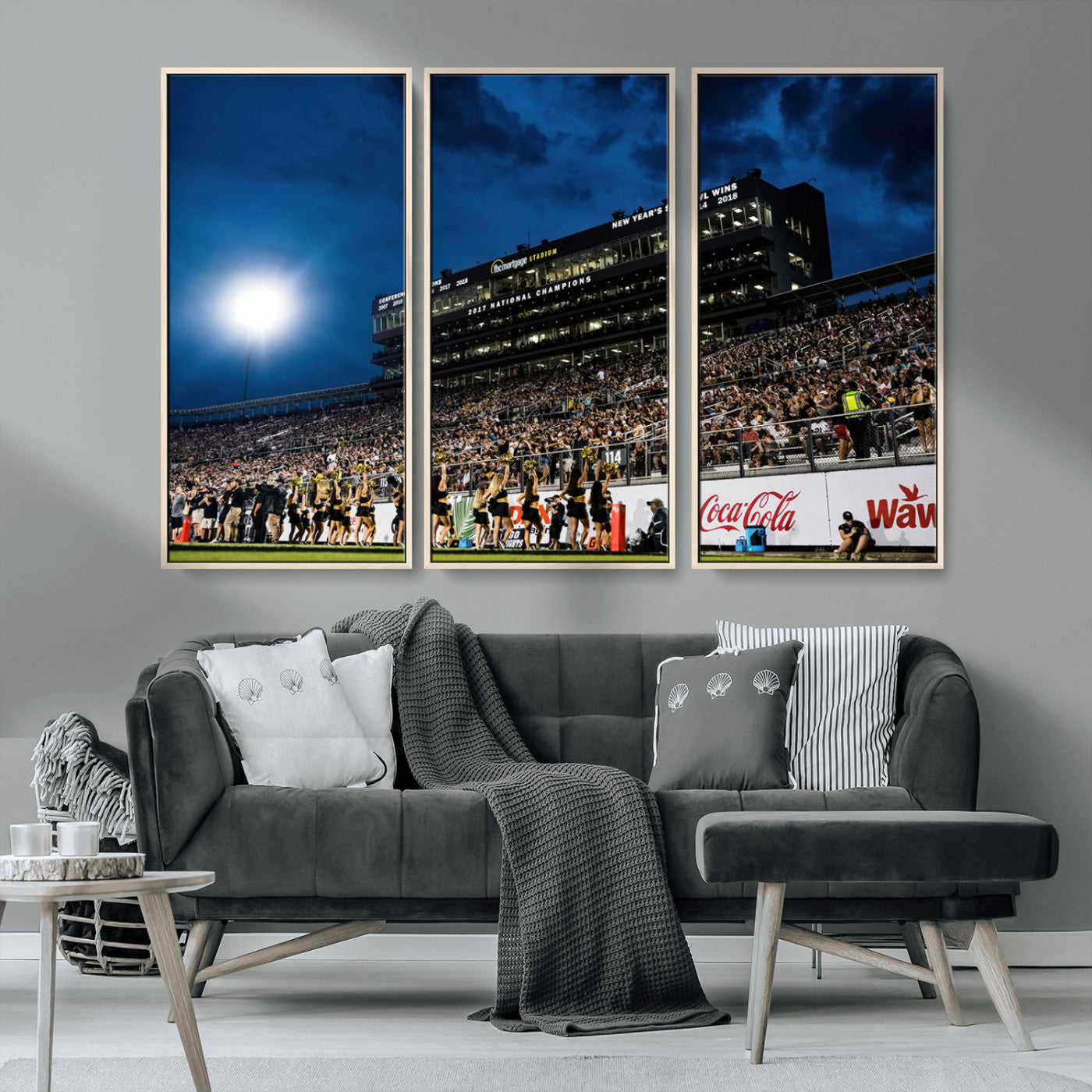 MGV-FC-48X32-3P - UCF Knights Football Team Print - Orlando FBC Mortgage Stadium Wall Art Canvas Print
