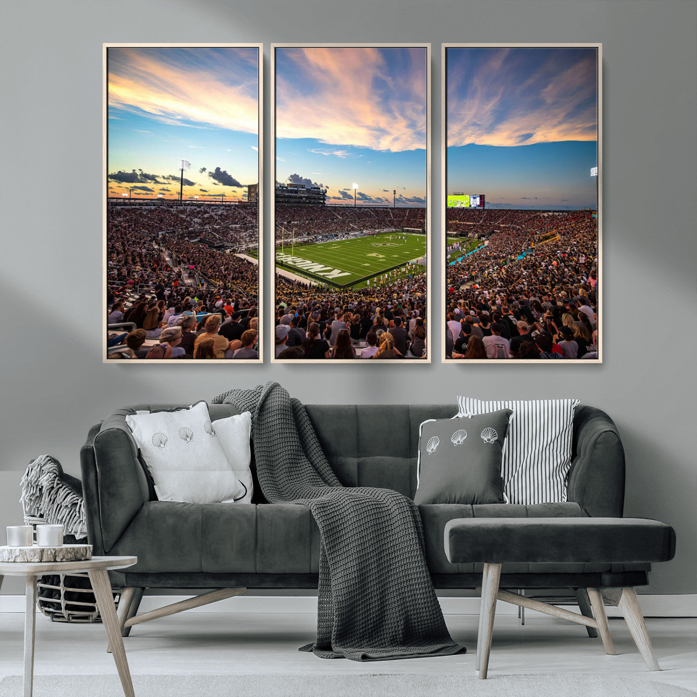 MGV-FC-48X32-3P - UCF Knights Football Team Print - Orlando FBC Mortgage Stadium Wall Art Canvas Print